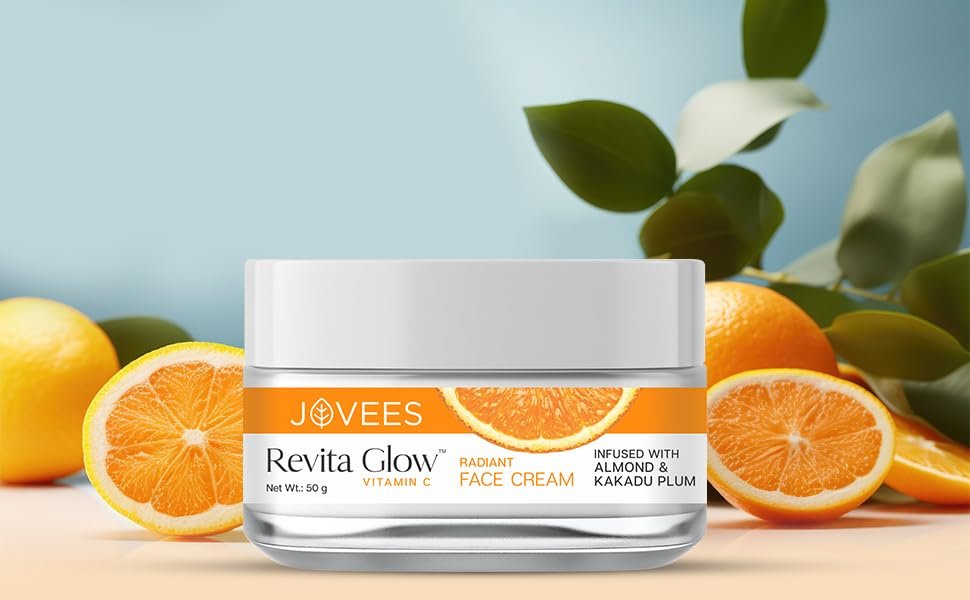 Jovees Herbal Revita Glow Vitamin C Cream Infused with Almond & Kakadu Plum | Reduces Dark Spots, Hyperpigmentation & Fine Line Apperances | For All Skin Type 50G thumbnail