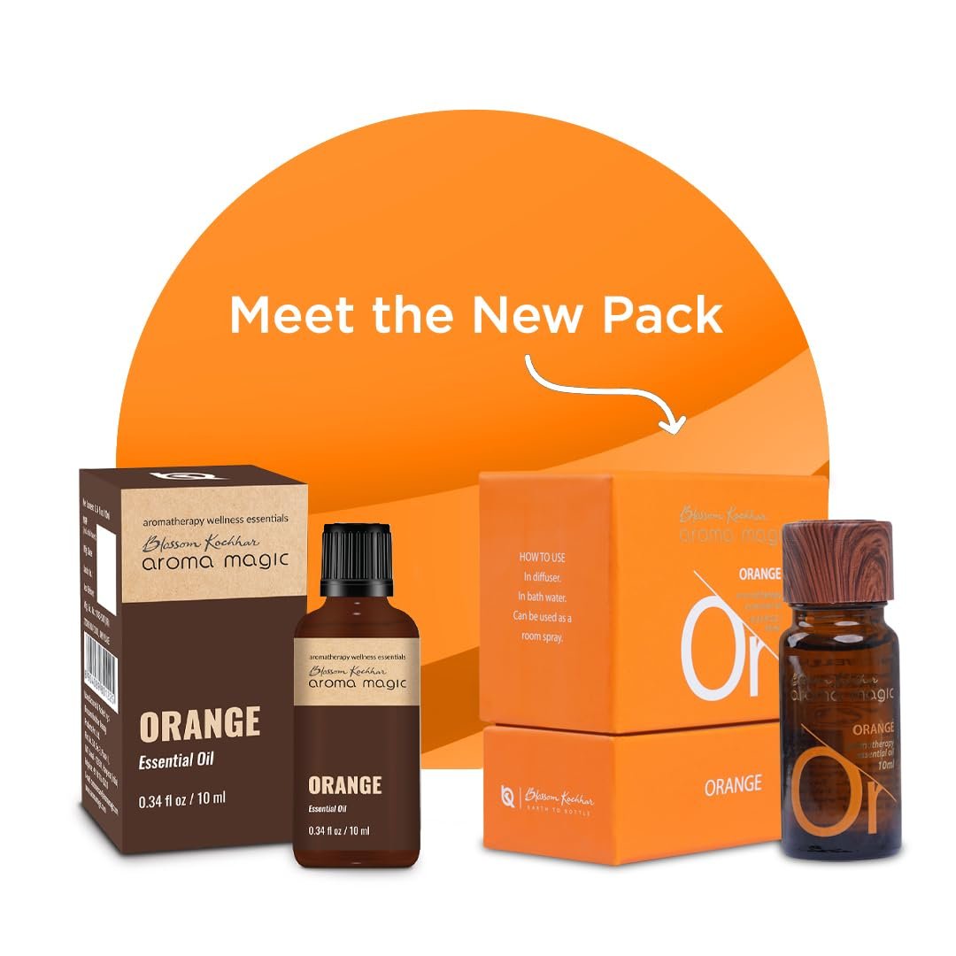 Aroma Magic Orange Essential Oil – Pure Citrus Sinensis | Natural Cleanser & Astringent for Diffusion, Massage & Skin Care – 10ml thumbnail