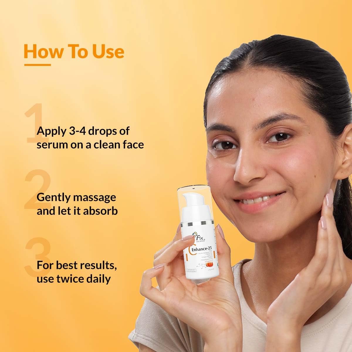 Fixderma 25% Vitamin C Serum for Face, C" Enhance for Glowing Skin, Anti Aging Face Serum for Unisex Reduces Fine Lines, Wrinkles & Age Spots, Skin Brightening & Lightening for Face, 15ml thumbnail