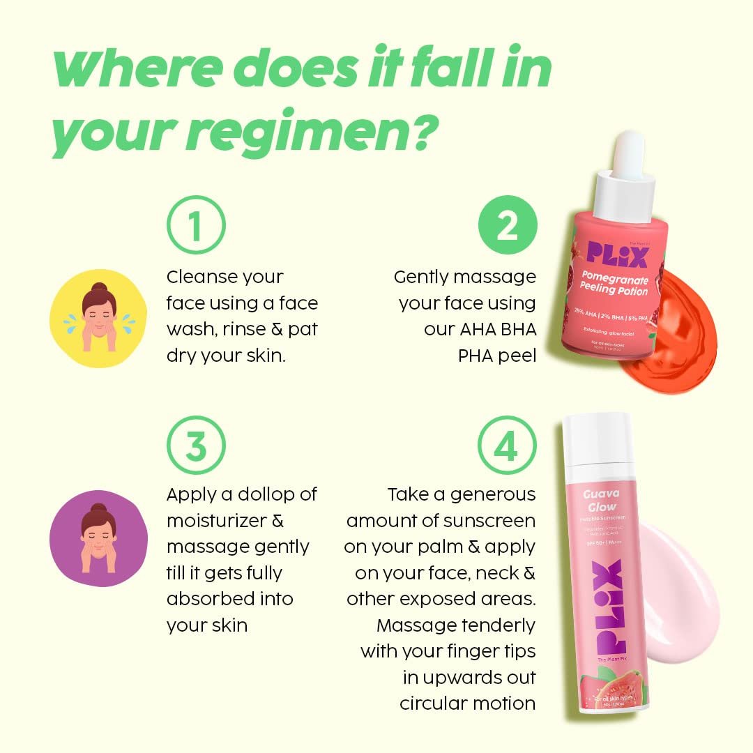 PLIX - THE PLANT FIX 25% AHA+ 2% BHA + 5% PHA Pomegranate Peeling Potion For Glowing & Even Toned Skin, Gentle Exfoliation & At-Home Facial | For Women & Men | 30 ml thumbnail