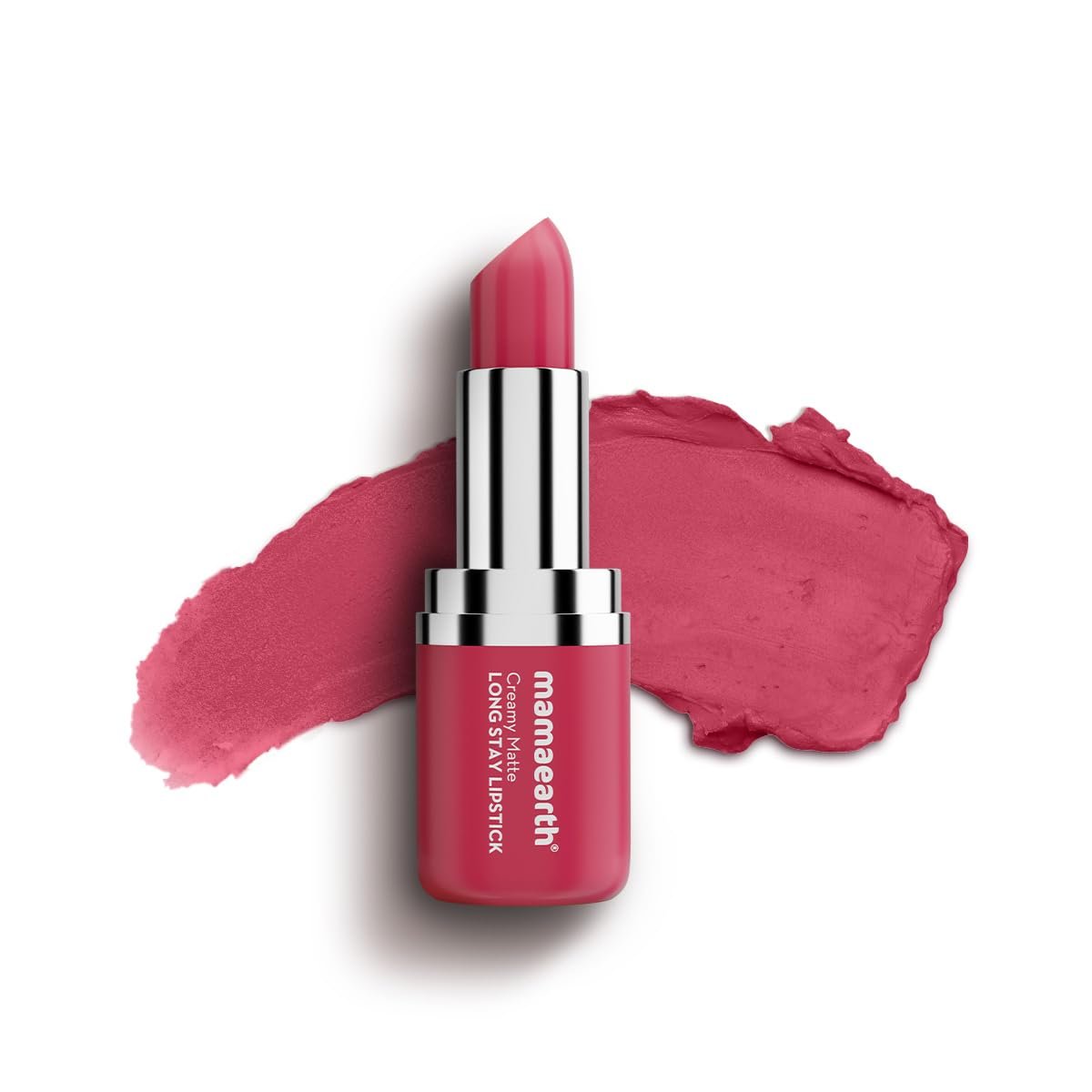 Mamaearth Creamy Matte Long Stay Lipstick with Murumuru Butter and Vitamin E for 8-Hour Long Stay 4.2g (Rosewood Pink)