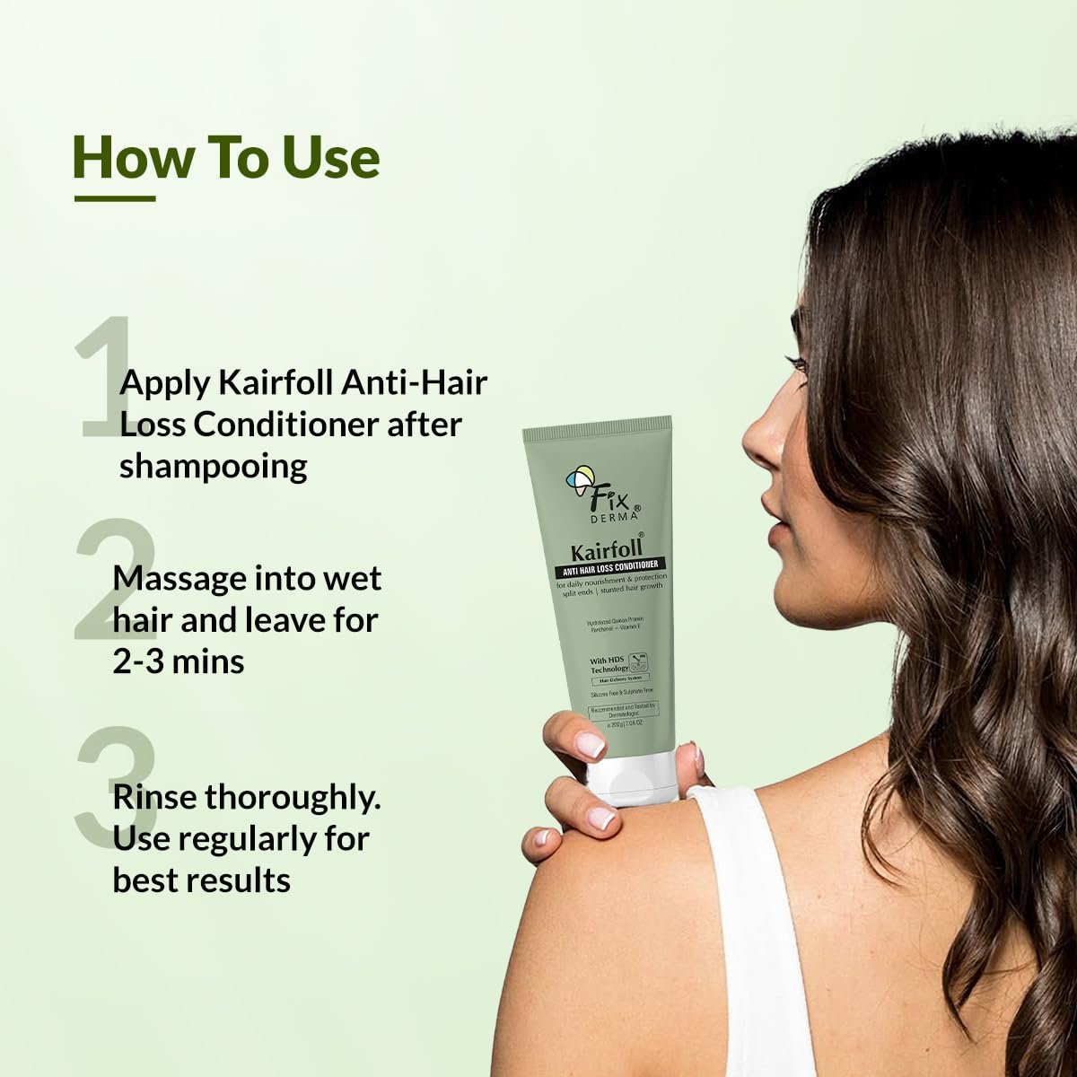FIXDERMA Kairfoll Anti Hair Loss Conditioner, Conditioner For Hair Growth & Hair Fall Control, Hair Conditioner For Dry Frizzy Hair, Conditioner For Women - 200 Gram - Natural thumbnail