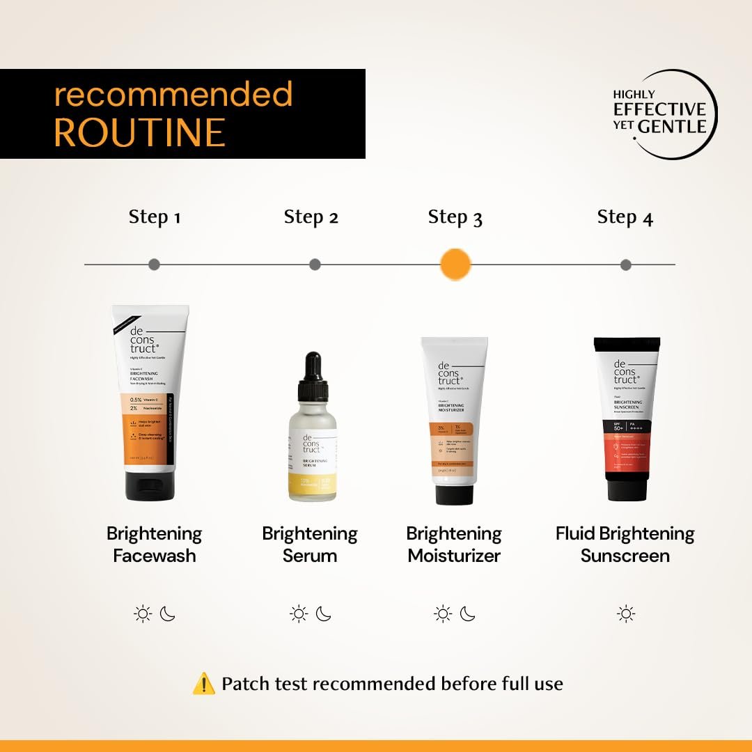 Deconstruct Vitamin C Brightening Face Moisturizer | 3% Vitamin C + 1% Kojic Acid + 5% Niacinamide | Reduces Dark Spots & Evens Skin Tone | Brightens, Hydrates & Strengthens Skin Barrier 50g thumbnail