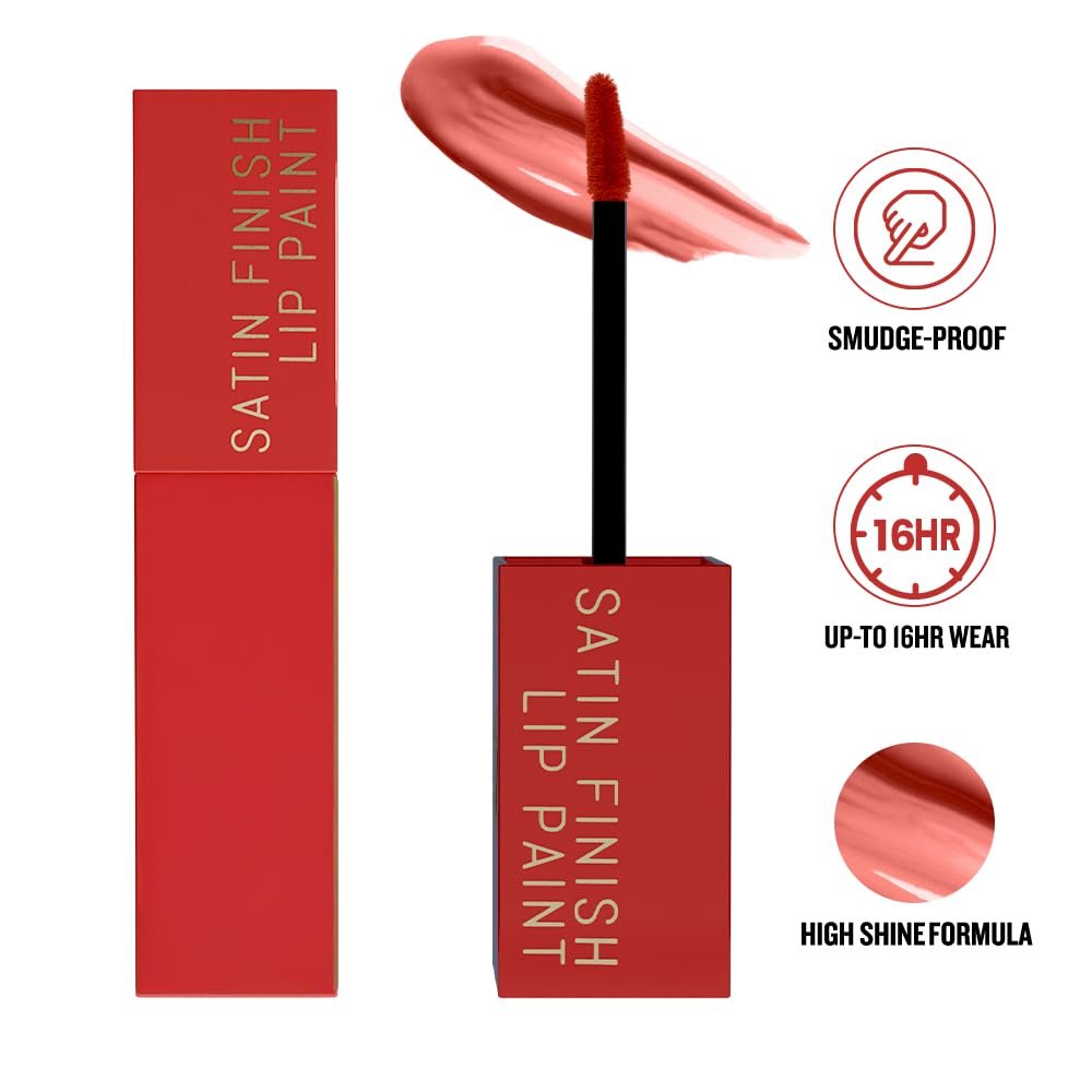 Daily Life Forever52 Satin Finish Lip Paint | Long-Lasting 16-Hour Wear | Moisturizing, Lightweight | Glossy, Smooth & Plump Lips (Peach Theory 02, Pink 4g) thumbnail