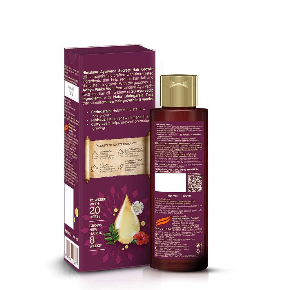 Himalaya Ayurveda Secrets Rosemary Hair Growth Oil for Men & Women | With Rosemary, Bhringaraja, Hibiscus & Curry Leaf | Helps Reduce Hair Fall, Supports New Hair Growth| 100ml thumbnail