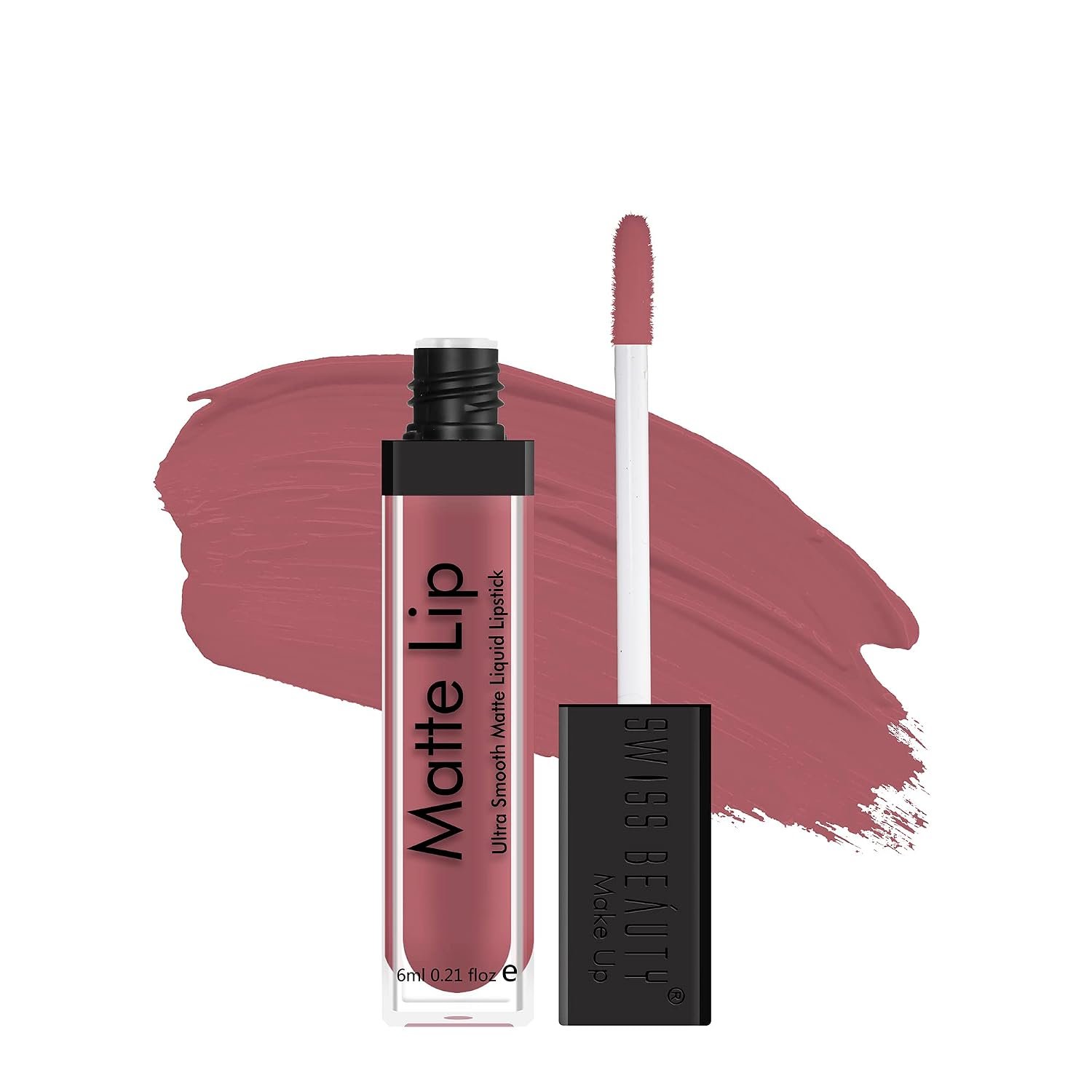 Swiss Beauty Ultra Smooth Matte Lip Liquid Lipstick, Smooth Lip Color, Weightless Finish, Silky Matte Finish, Shade- Real Nude, 6ml