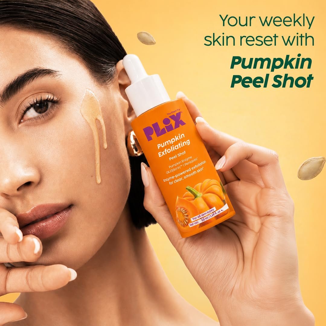 PLIX Pumpkin Enzyme Peel Shot with Pumpkin Enzyme, OiLESS City™, Pentavitin® & Gluconolactone (PHA) for Gentle Exfoliation | For clear & smoother Skin | For All Skin Types | 50 ml thumbnail