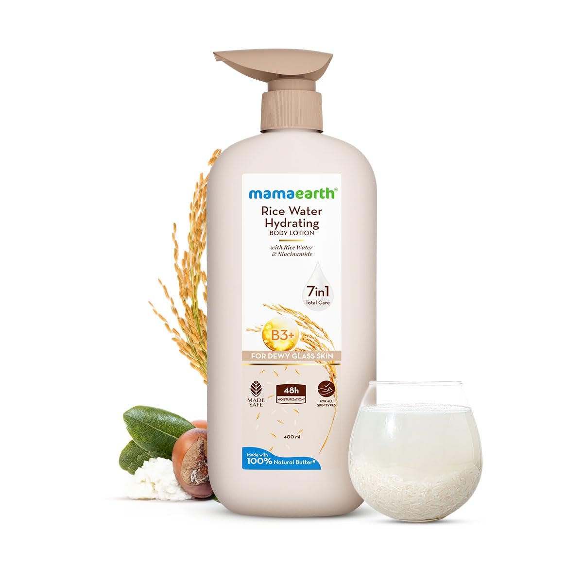 Mamaearth Rice Water Hydrating Body Lotion 400ml thumbnail