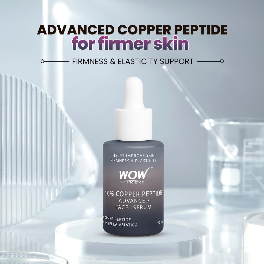 WOW Skin Science 10% Copper Peptide Advanced Face Serum | Copper Peptide + Centella Asiatica | Improves Firmness, Elasticity & Fine Lines | Anti‑Ageing Repair Serum 30ml thumbnail