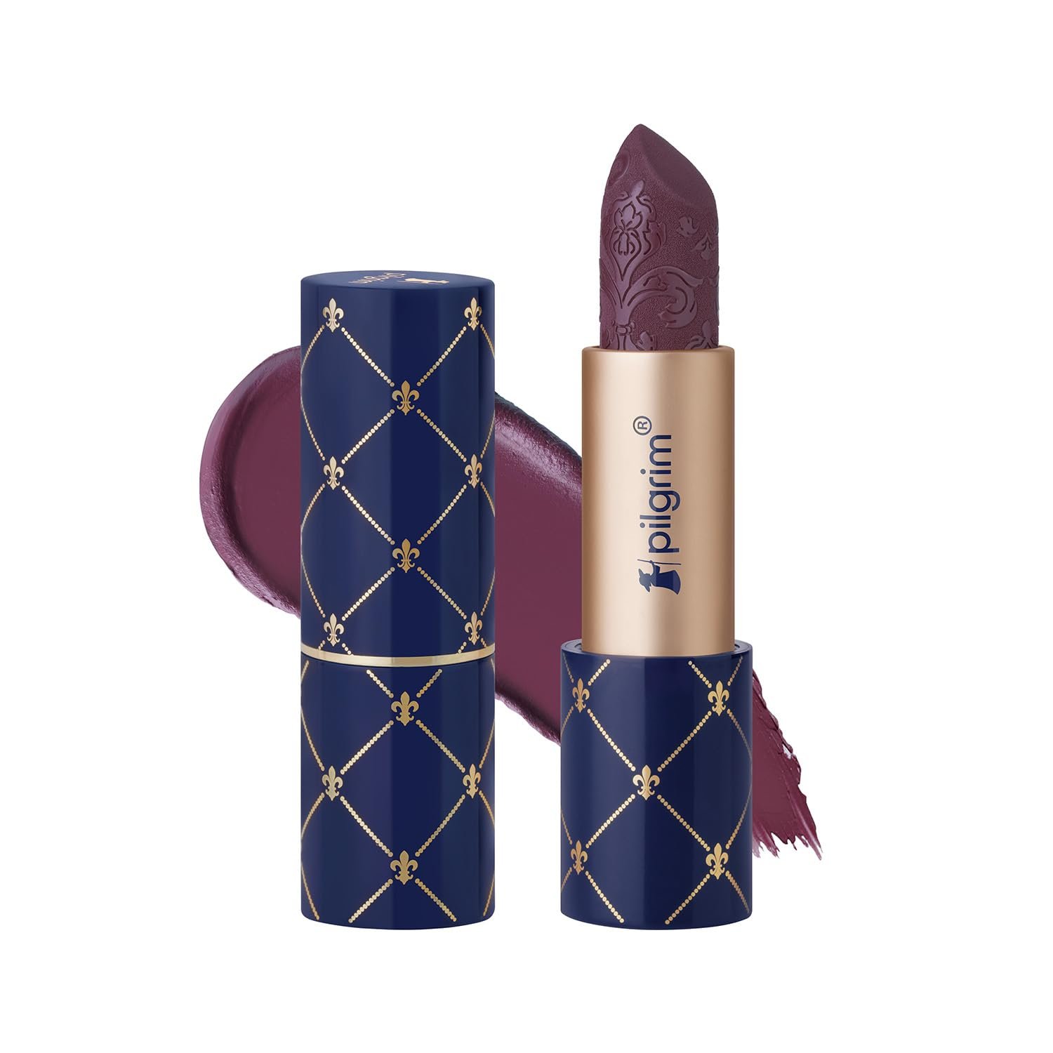 Pilgrim Oh So Crème! Bullet Lipstick | Silky-Matte Finish | Highly Pigmented and Long Lasting | Enriched with Exotic French Grape Seed Oil | (Midnight Vinée-21) thumbnail