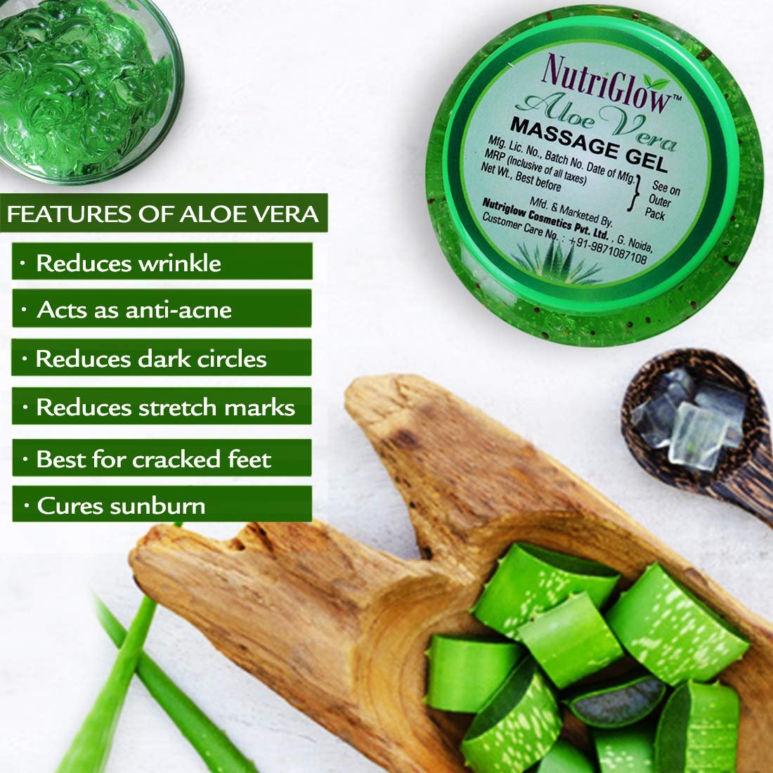 NutriGlow Aloe Vera Gel | Face Moisturizer for men and women100 thumbnail