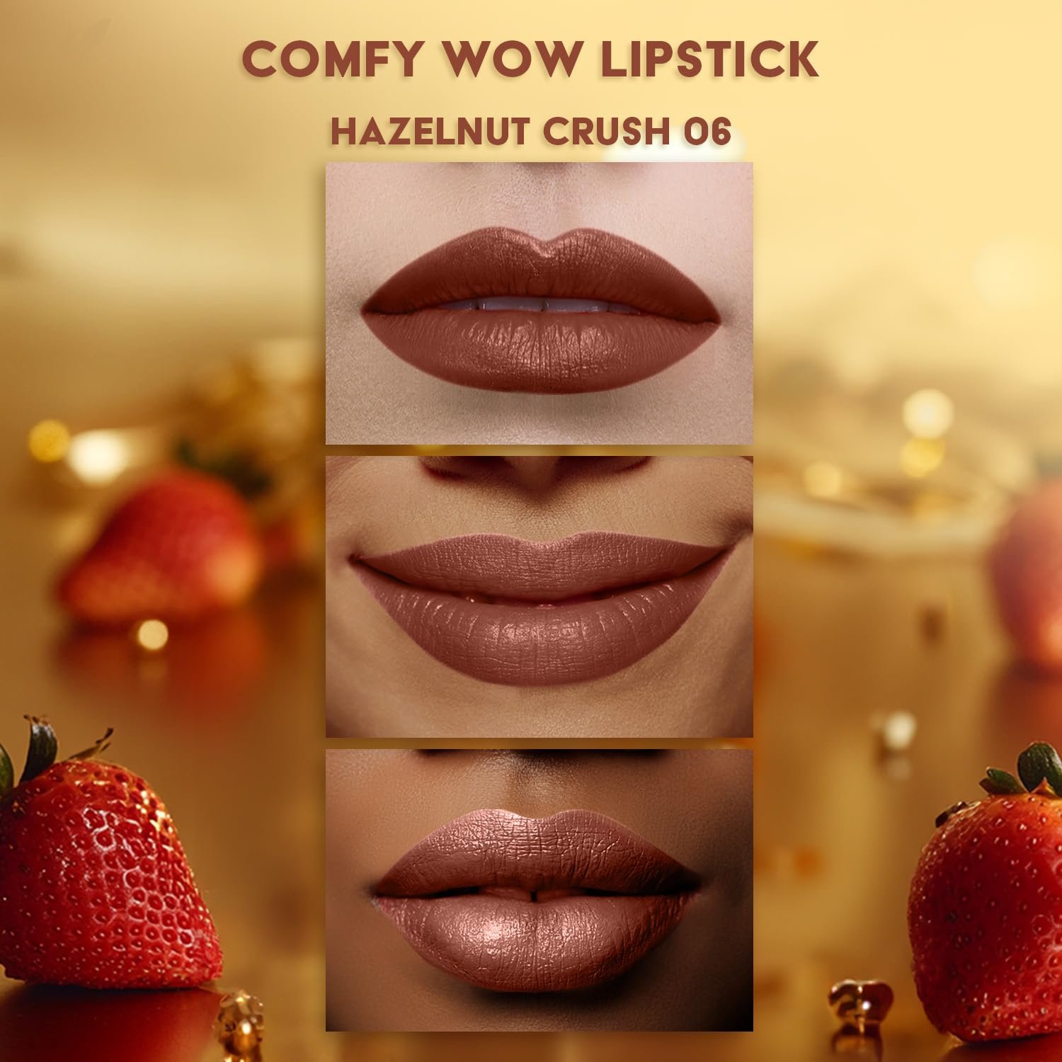 FACES CANADA Comfy Matte Wow Bullet Lipstick - Hazelnut Crush (Brown) 4.2g | Smooth Matte Finish | Highly Pigmented | Long Lasting | Super Hydrating | Glides Effortlessly thumbnail
