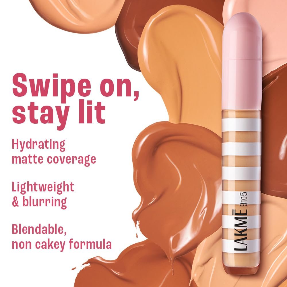 Lakme 9to5 Hya Beach Edit Colour Correcting + Brightening Concealer, SPF 40, Medium 2, 6ml thumbnail