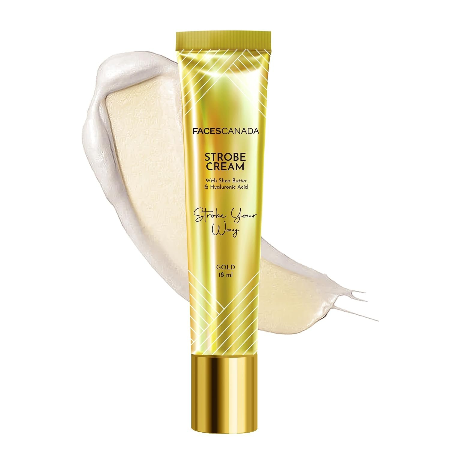 FACES CANADA Strobe Cream Mini- Gold, 18ml | Primer + Highlighter + Moisturizer | Illuminating & Glowing Makeup Base thumbnail