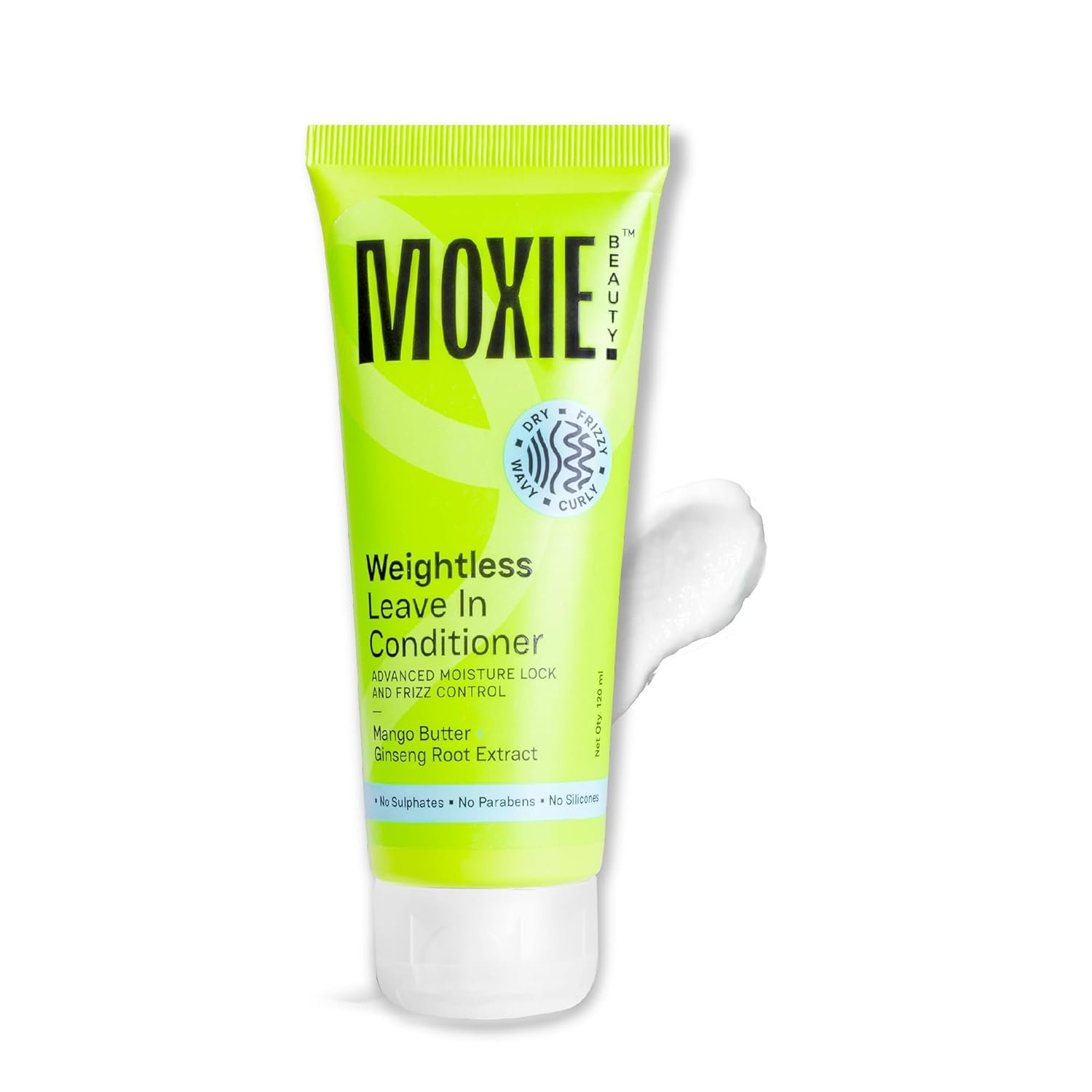 Moxie Beauty Weightless Leave In Conditioner Mango Butter Ginseng |120ml 94% moisture retention | Made with mango butter & ginseng root extract | For soft, smooth, hydrated hair