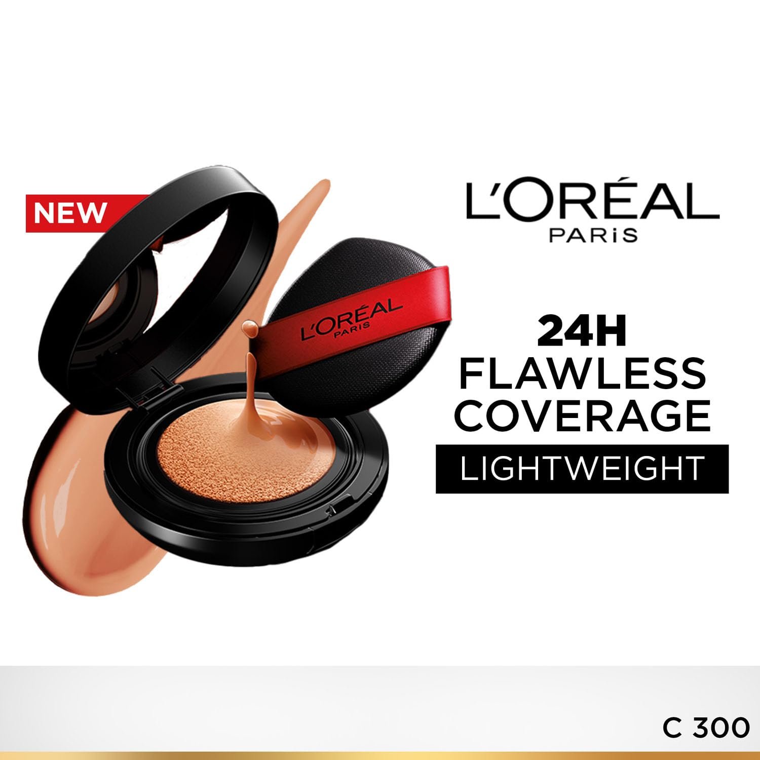 L'Oreal Paris Infallible 24H Cushion Foundation, N300 24H Longwear Soft Matte Cushion Foundation, High Coverage, Lightweight Formula, No Oxidation, Easy To Apply thumbnail