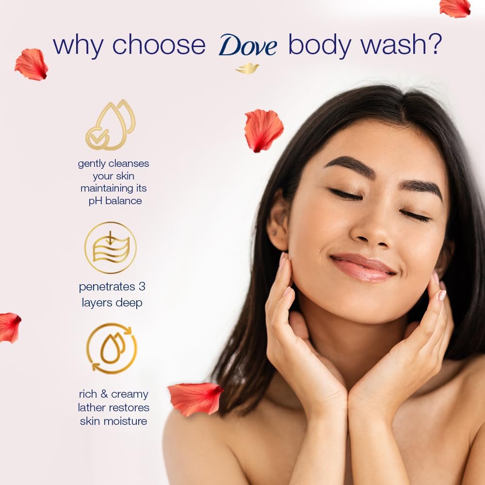 Dove Relaxing Almond Cream & Hibiscus Body Wash – 1L | Nourishing Cleansing for Soft, Smooth & Replenished Skin with a Sweet, Soothing Scent thumbnail