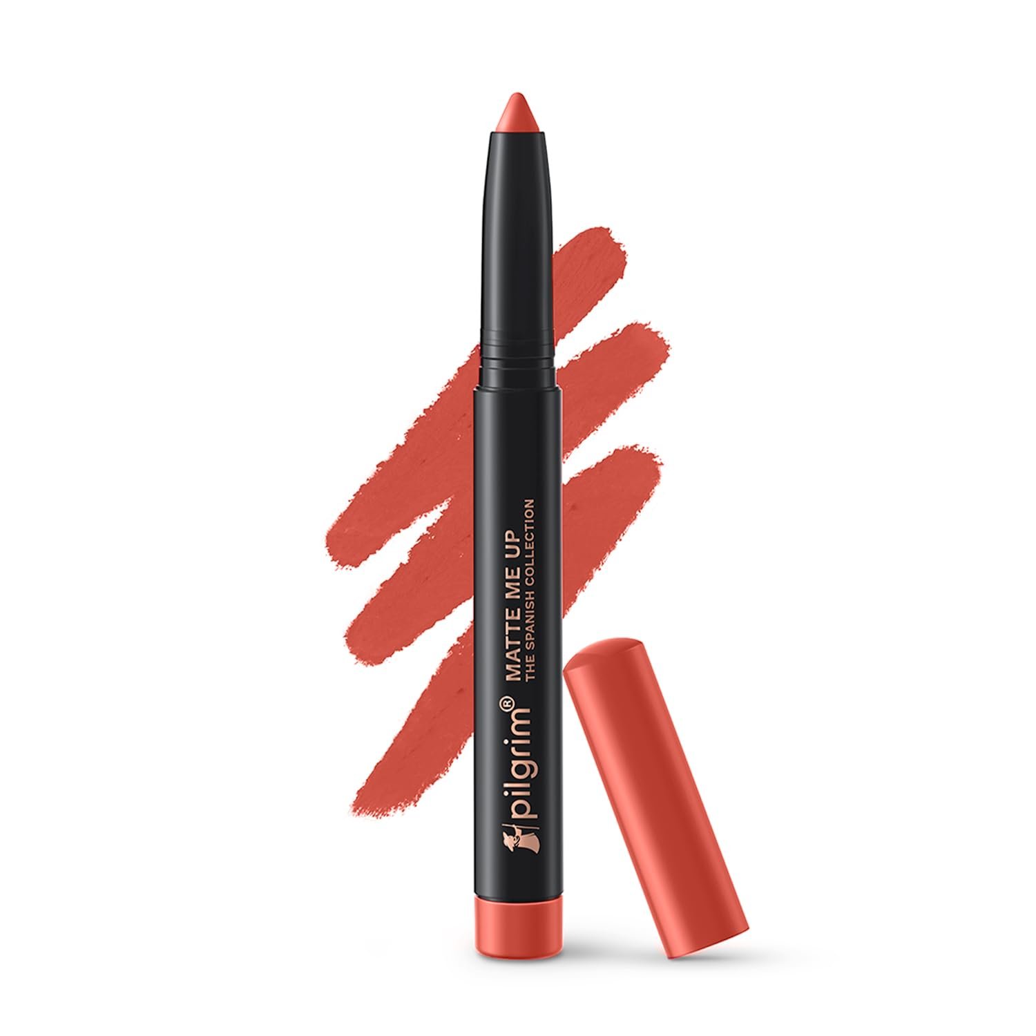 Pilgrim Long Lasting Crayon Lipstick | Intense Matte Finish | Waterproof & Lightweight | Highly Pigmented & Enriched With Ceramides & Mango Seed Oil (Temptin' Nude-02) thumbnail