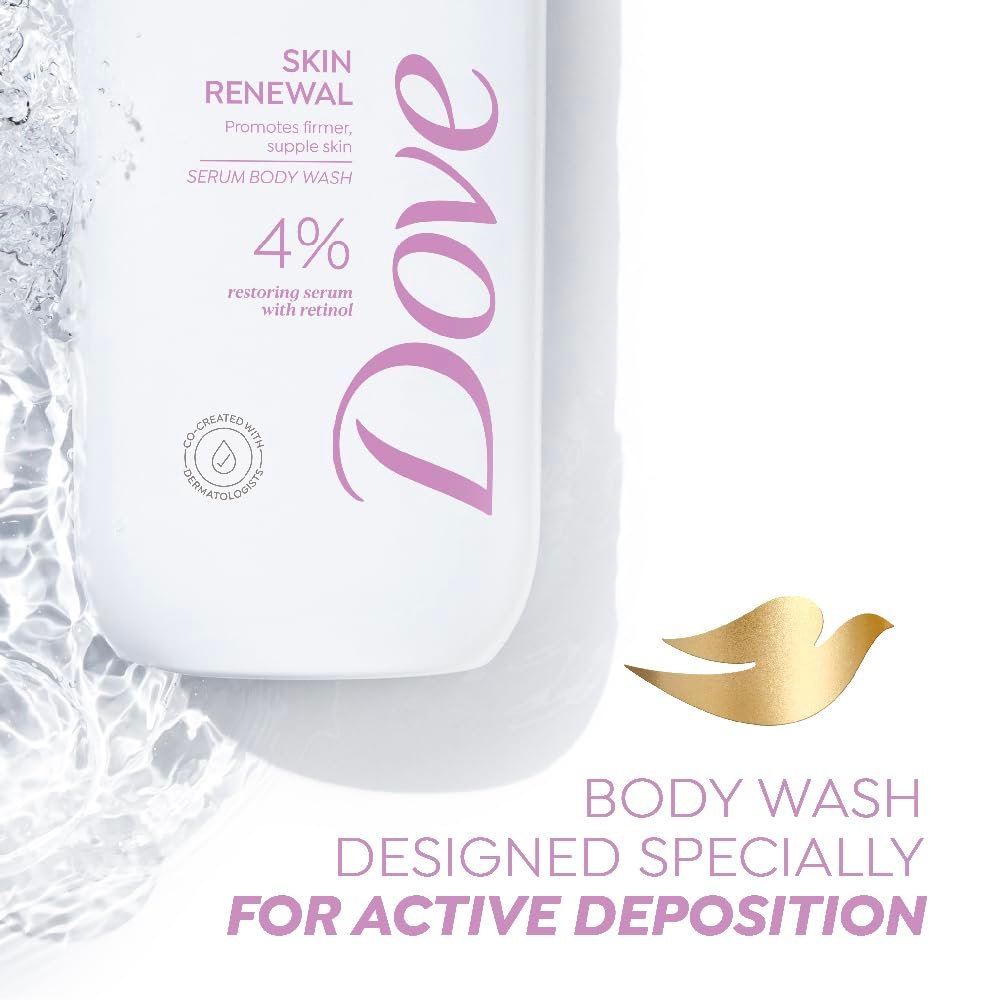 Dove Skin Renewal Serum Body Wash | 4% Restoring Serum with Retinol | Promotes firmer, supple skin | Paraben & SLS free | 300 ml thumbnail