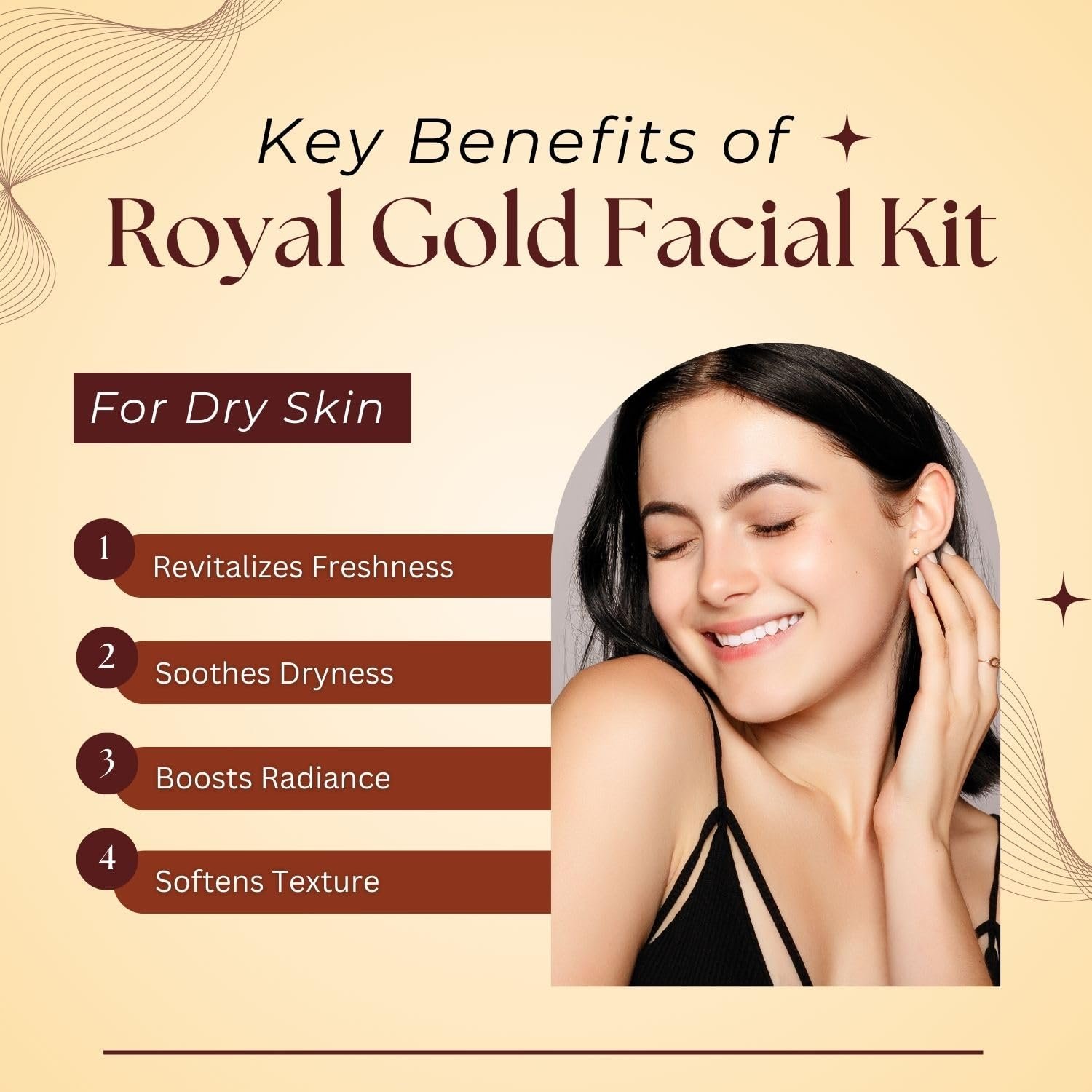 Aroma treasures one time use facial kits with natural ingredients (Royal gold facial kit - Dry Skin) thumbnail