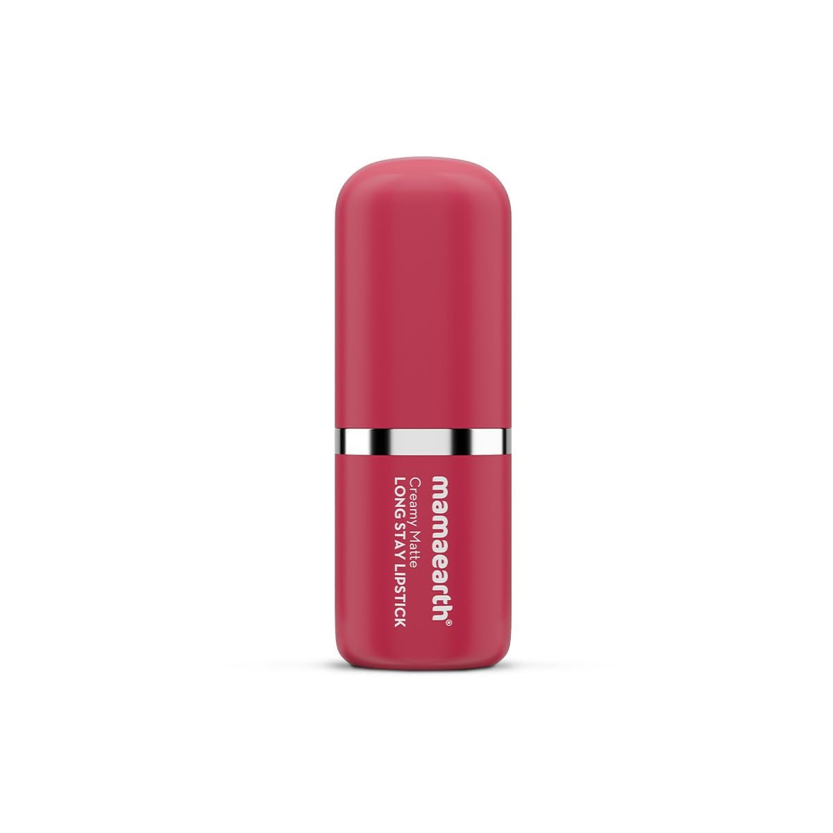 Mamaearth Creamy Matte Long Stay Lipstick with Murumuru Butter and Vitamin E for 8-Hour Long Stay 4.2g (Rosewood Pink) thumbnail