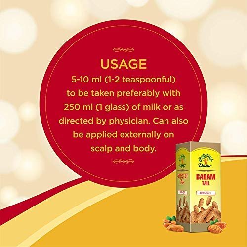 Dabur Badam Tail : Sweet Almond Oil | Rich in Vitamin -E for Healthy Skin , Hair and Body - 100ml thumbnail