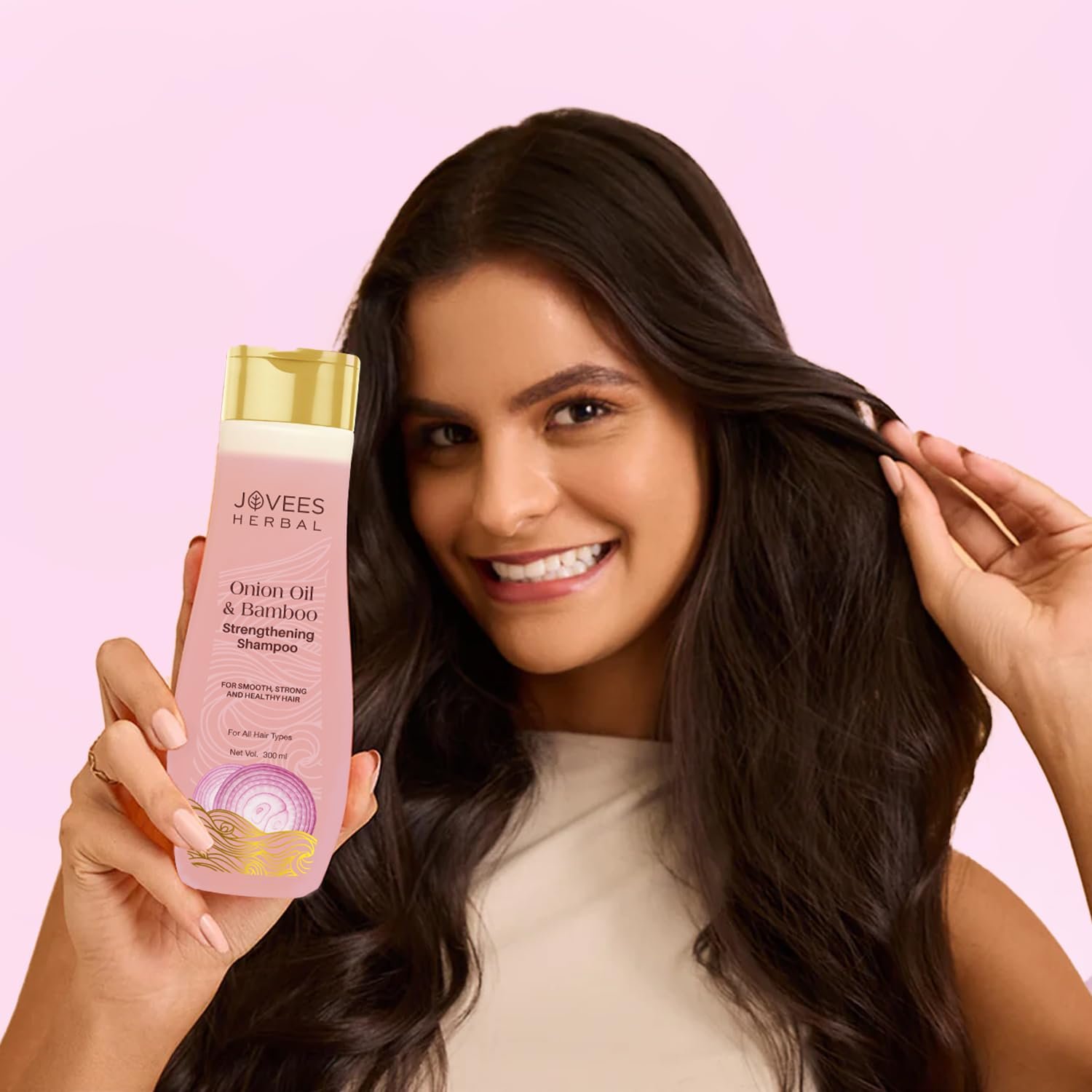 Jovees Herbal Red Onion Oil & Bamboo Strengthening Shampoo | Gives Smooth, Strong And healthy hair | For All Hair Types 300ML thumbnail
