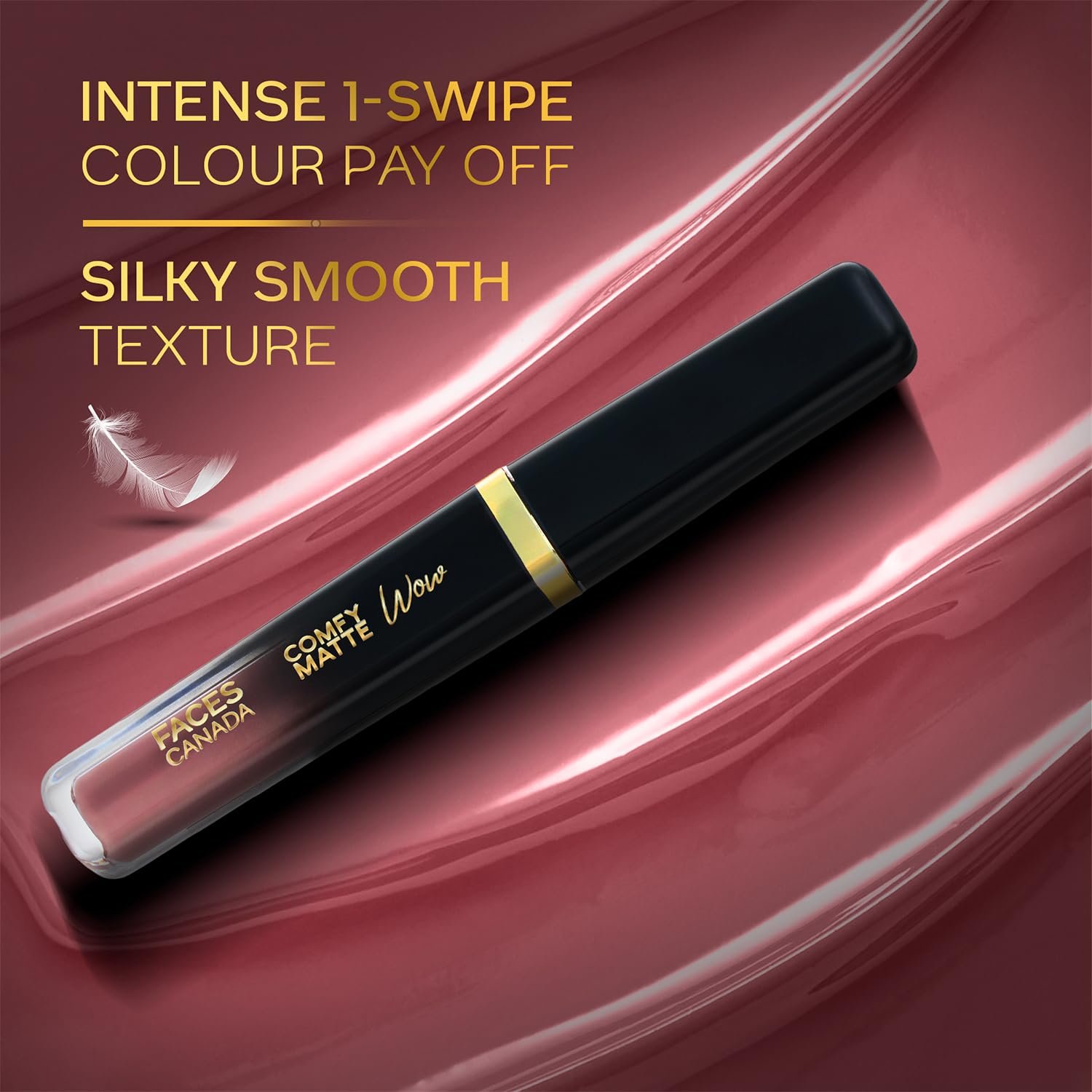 FACESCANADA Comfy Matte Wow Liquid Lipstick Mauve Majesty 02 3.8ml | One Swipe Application | Highly Pigmented | Comfortable Wear | Glides Smoothly | Long Lasting thumbnail