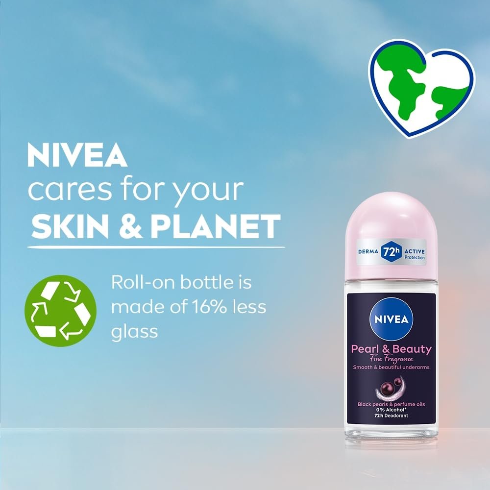 NIVEA Women Pearl & Beauty Roll On Deodorant with 72H Active Odour Protection 50ml thumbnail