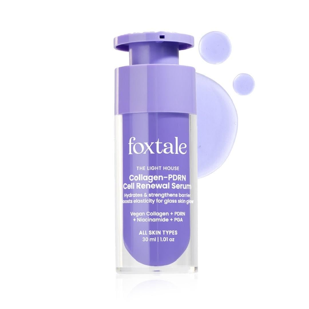 Foxtale Collagen PDRN Cell Renewal Serum with Niacinamide & Polyglutamic Acid | Firms, Plumps & Deeply Hydrates | Strengthens Barrier Against Pollution for Glass Skin | All Skin Types - 30ml
