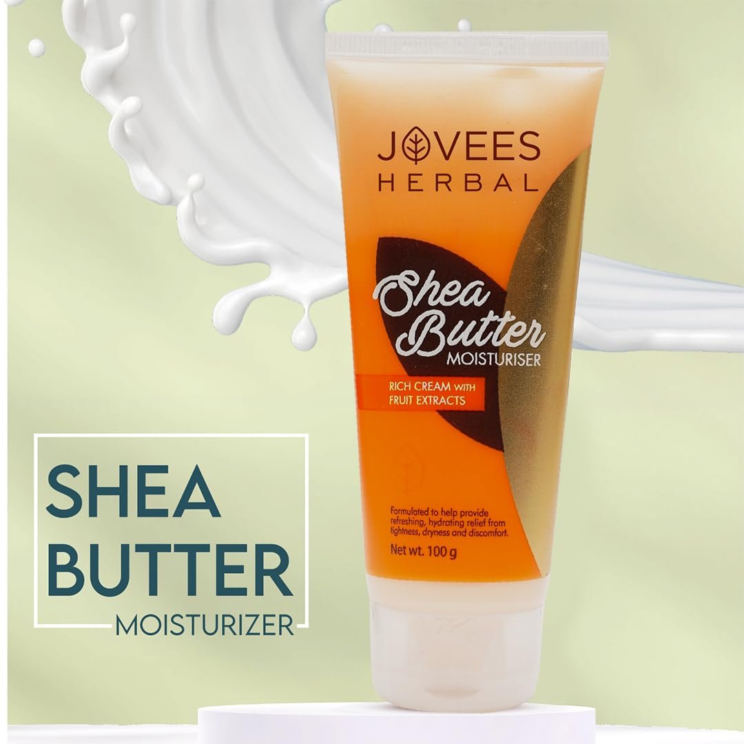 Jovees Herbal Shea Butter Moisturiser | With Shea Butter & Fruit Extracts | Reduces Skin Inflammation & Restores Hydration | For Normal & Dry Skin 100g thumbnail
