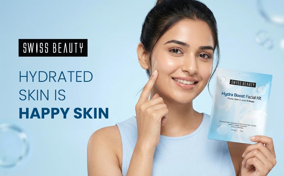 Swiss Beauty Care Hydro Boost Facial Kit | Plump Skin In 6 Steps | With Hyaluronic Acid & Cucumber Extract | Deeply Hydrates & Nourishes | 49g thumbnail