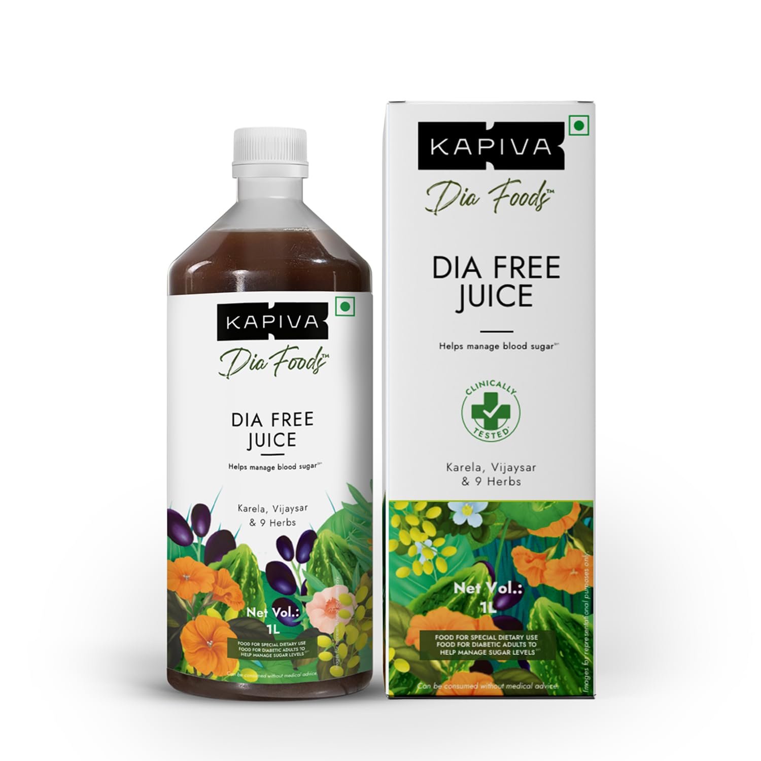 Kapiva Dia Free Juice, 1L | Scientifically designed formulation to support sugar levels | Karela, Vijaysar and 9 Herbs thumbnail
