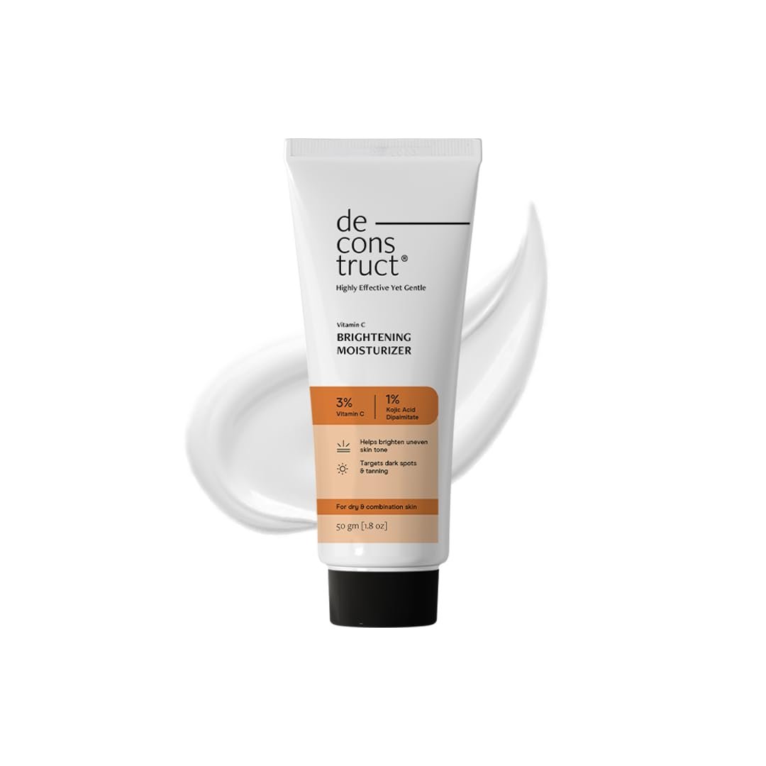 Deconstruct Vitamin C Brightening Face Moisturizer | 3% Vitamin C + 1% Kojic Acid + 5% Niacinamide | Reduces Dark Spots & Evens Skin Tone | Brightens, Hydrates & Strengthens Skin Barrier 50g