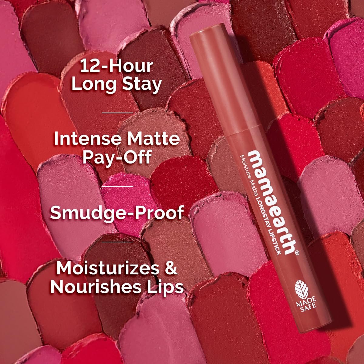Mamaearth Moisture Matte Longstay Lipstick With Avocado Oil & Vitamin E For 12 Hour Long Stay-05 Bubblegum Nude - 2 G thumbnail