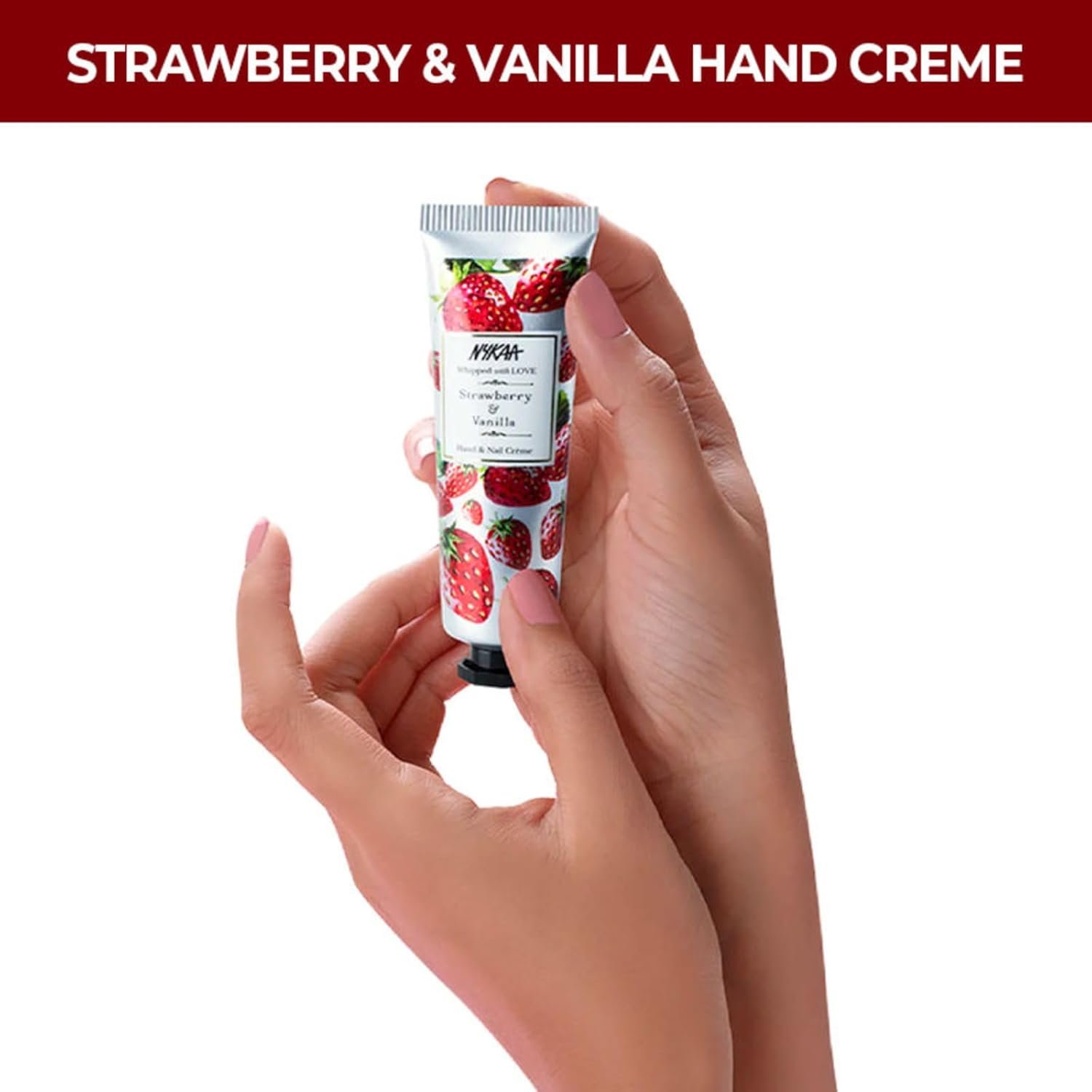 Nykaa Naturals Strawberry & Vanilla Hand & Nail Creme, 30ml| With Avocado, Almond Oil, Jojoba Oil & Hyaluronic Acid| Moisturises & Nourishes Skin| Combats Dryness| Non-Greasy & Non-Sticky Fo thumbnail