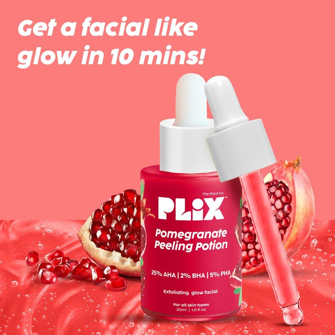 PLIX - THE PLANT FIX 25% AHA+ 2% BHA + 5% PHA Pomegranate Peeling Potion For Glowing & Even Toned Skin, Gentle Exfoliation & At-Home Facial | For Women & Men | 30 ml thumbnail