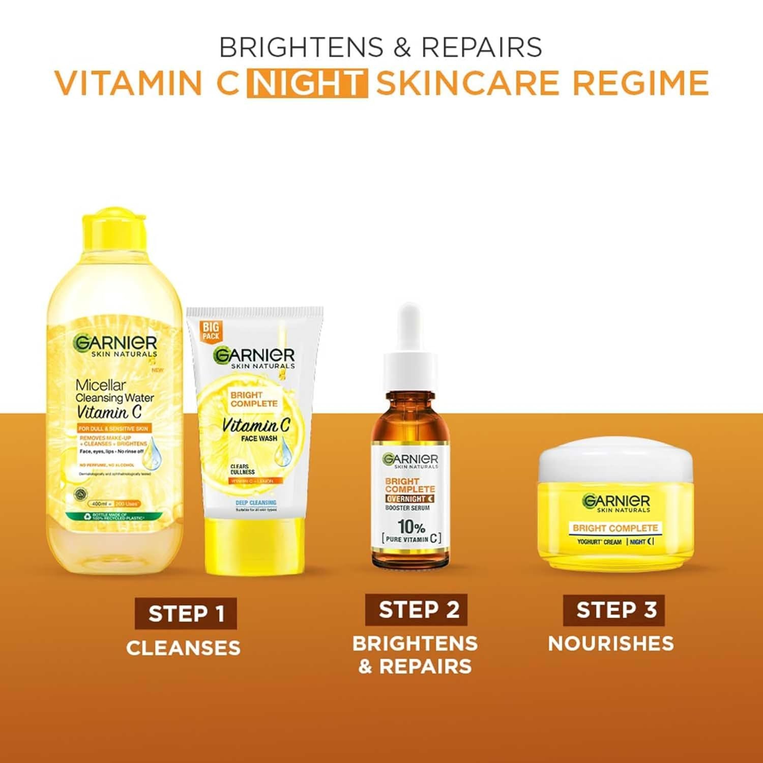 Garnier Bright Complete Vitamin C Night Serum With 10% Pure Vitamin C, 15ml. Suitable for All Skin Types thumbnail