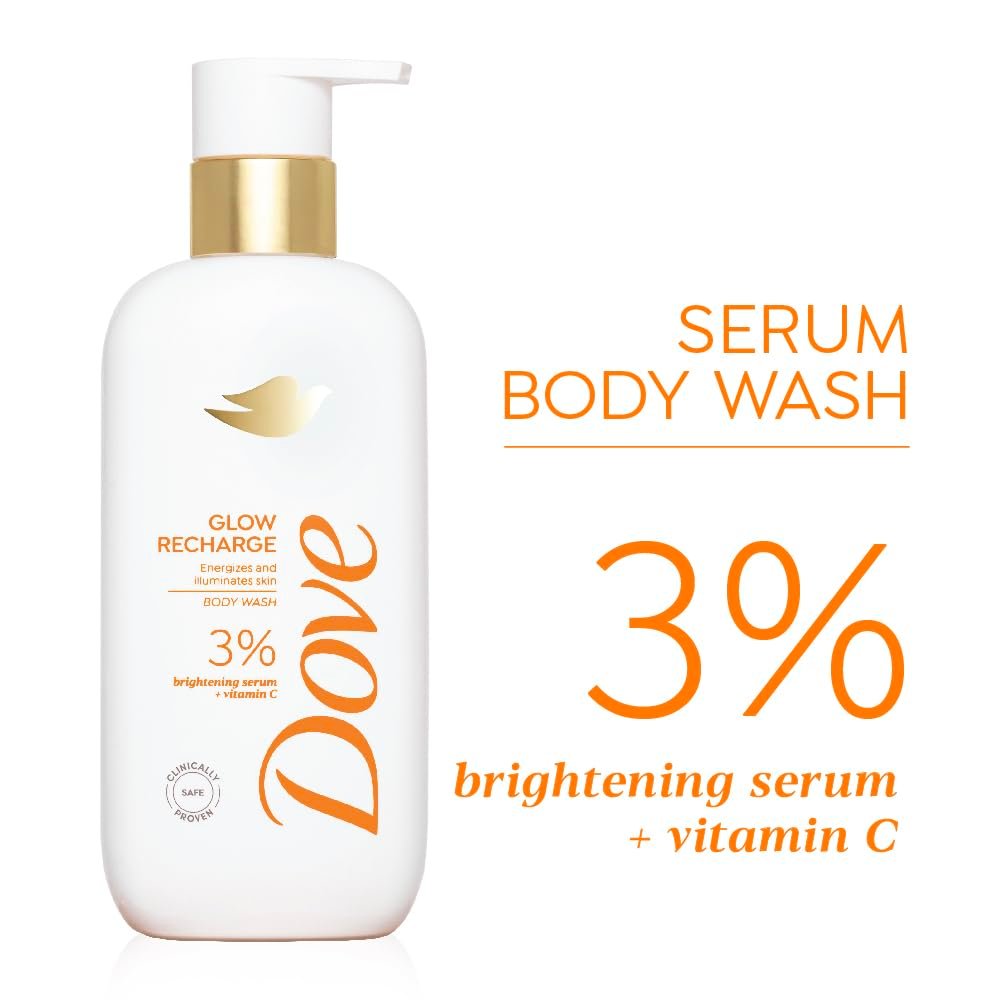 DOVE Glow Recharge Serum Body Wash, 300 ml, for Glowing and Refined Skin, with 3% Brightening Serum and Vitamin C, Dermatologist Co-Created, Sulfate-Free thumbnail