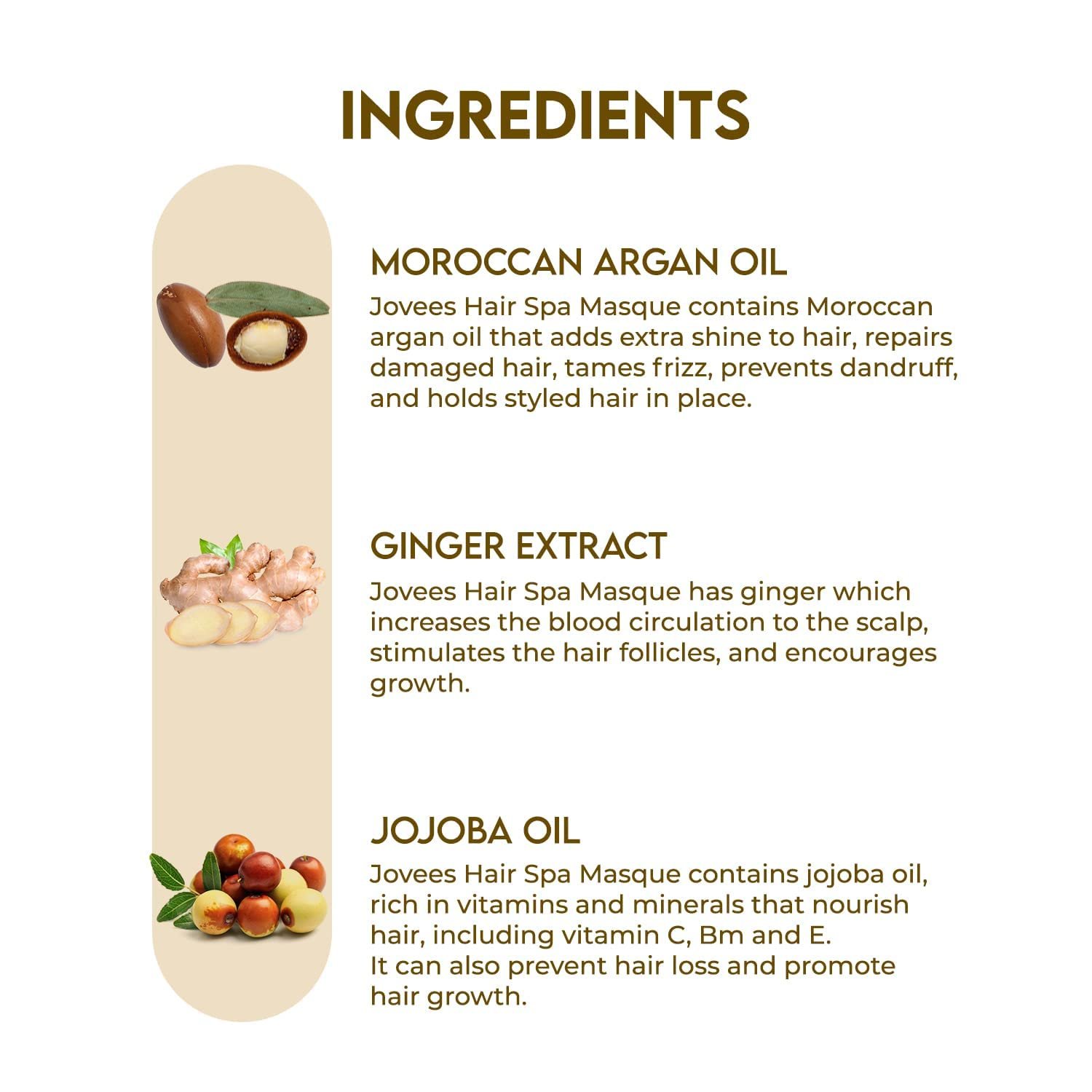 Jovees Herbal Argan Oil Hair Spa Masque For Dry & Damaged Hair | Intense Moisturizing Mask Provides deep conditioning & strength | With Moroccan Argan and Jojoba Oil | 200gm thumbnail