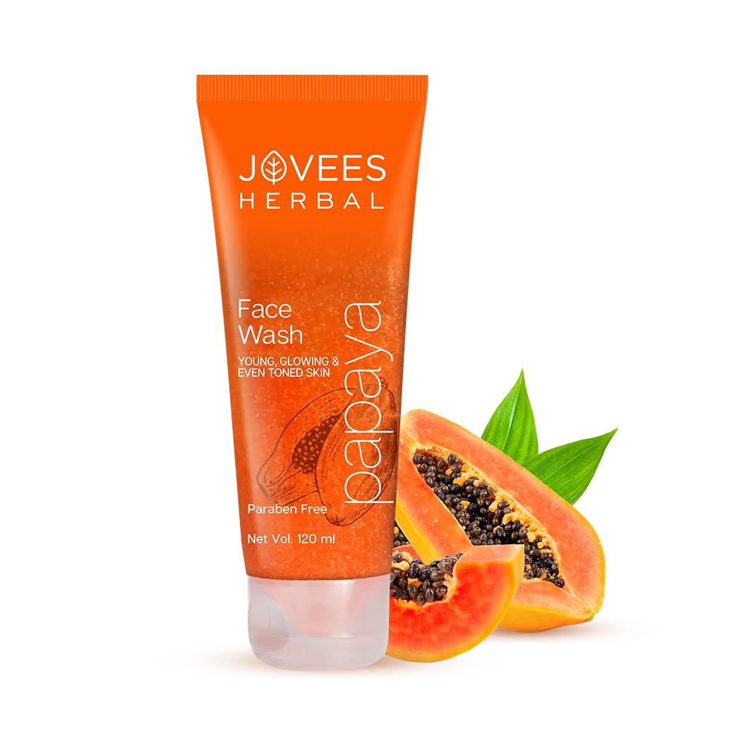 Jovees Herbal Papaya Face Wash For Glowing and Clear Skin with Papaya & Bilberry extract | Gentle Cleanser For Brightens Skin, Removes Pigmentation & Dark Spots | For All Skin Types | 120ml thumbnail