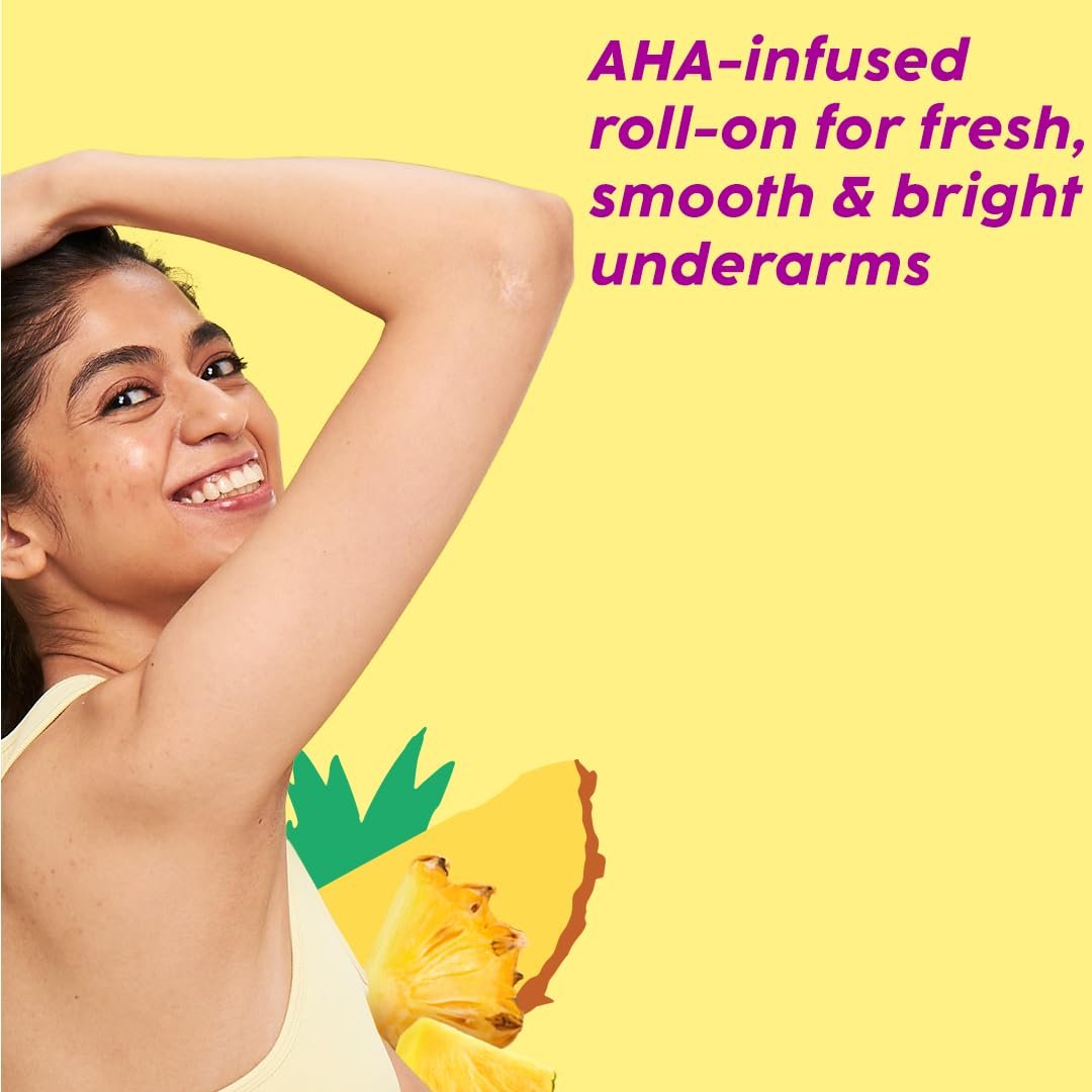 The Plant Fix Plix Pineapple Odour Control Underarm Roll-On (50Ml) With 5% Lactic Acid & 1% Mandelic Acid, Prevents Body Smell, Brightens Skin & Exfoliates Underarm, Alcohol Free - Lotion thumbnail