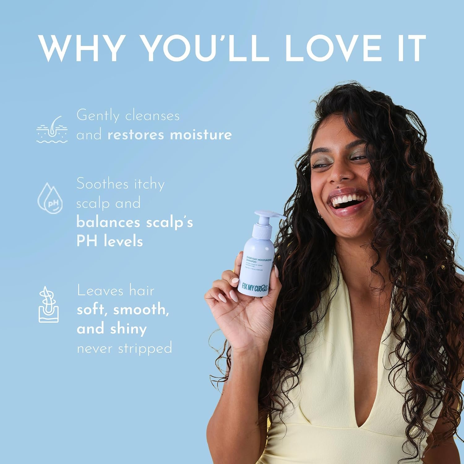 Fix My Curls Everyday Moisturizing Shampoo | Sulphate Free | 100ml A gentle, moisturising shampoo for softer, smoother and hydrated hair. thumbnail