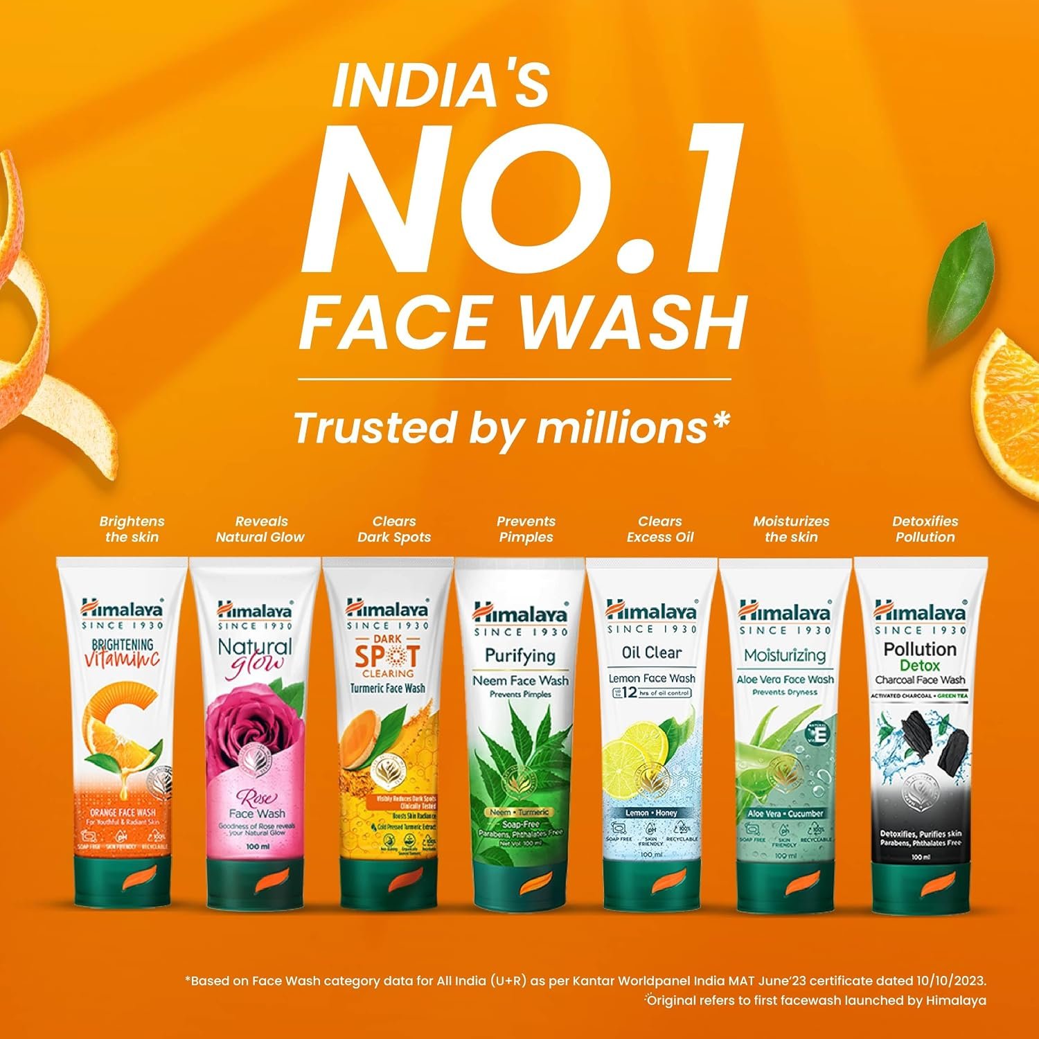 Himalaya Tan Removal Orange Face Wash | Deeply Cleanses & Reduces Tan | with Orange Peel, Papain & Honey | For Men & Women | 100ml thumbnail