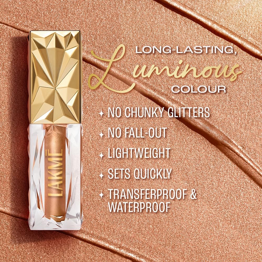 Lakme Be-jewel Satin Eye Tint |One-Step Liquid Eyeshadow | Air light Mousse Texture | Waterproof - 05 Moonstone 4.5ml thumbnail