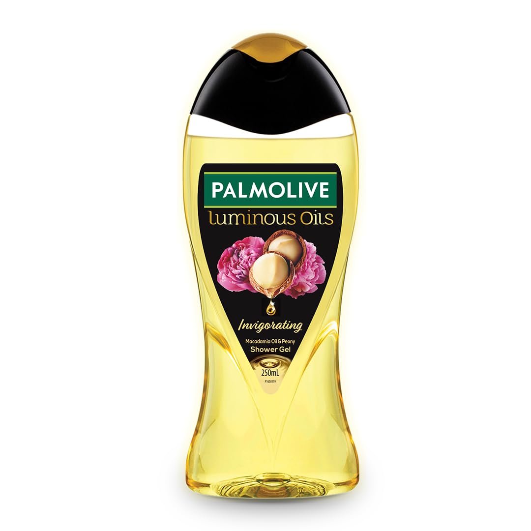 Palmolive Macadamia Oil & Peony Luminous Oils Invigorating Body Wash | Brightening & Moisturizing |Youthful skin | No paraben & silicones, pH balanced, Body Wash 250ml