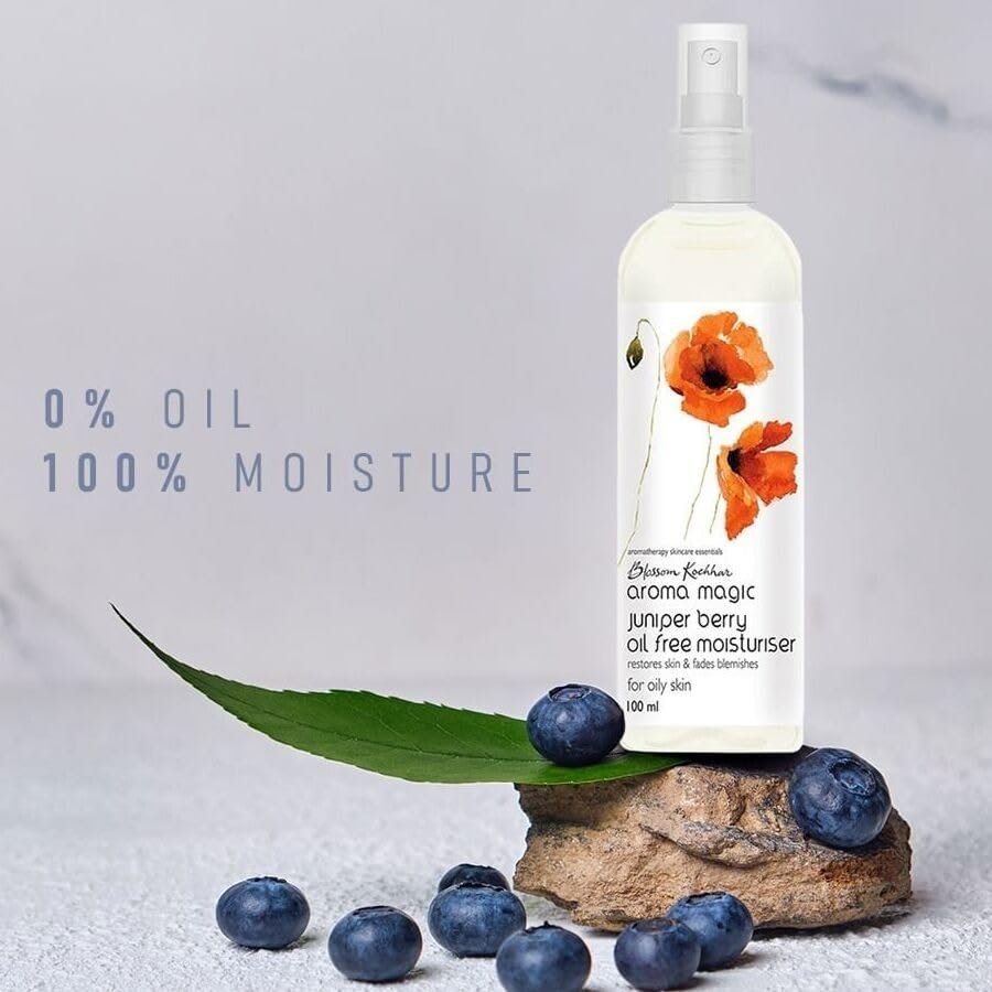 Aroma Magic Juniper Berry Oil Free Moisturiser SPF 15 | brightens, fades blemishes & heals acne| cucumber extracts, patchouli & lemon essential oils, jojoba oil| for Oily Skin - 100ml thumbnail