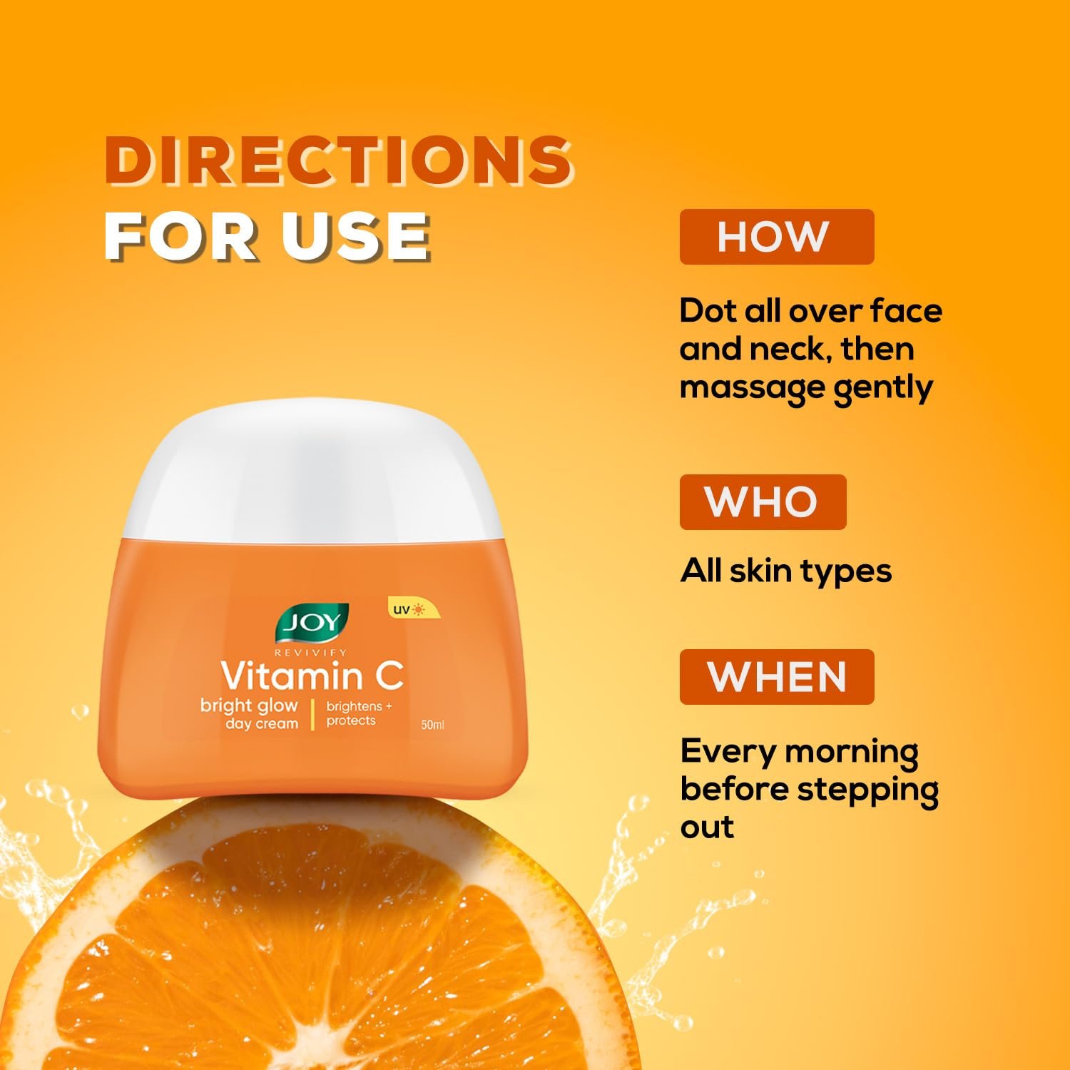 Joy Vitamin C Skin Brightening Face Cream with Kakadu Plum for Brighter Skin in 4 Days | Boosts Glow, Fades Dark Spots, Fights Ageing & Protects from Sun Damage | Oil Free Face Moisturizer - thumbnail