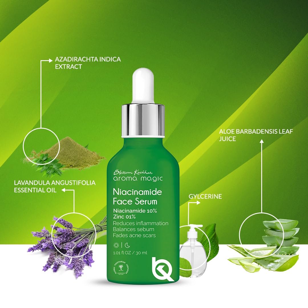 Aroma Magic 10% Niacinamide Face Serum for Acne Marks & Enlarged Pores, Hydration |1% Zinc PCA | Excess Oil/Sebum Control | 30ml thumbnail