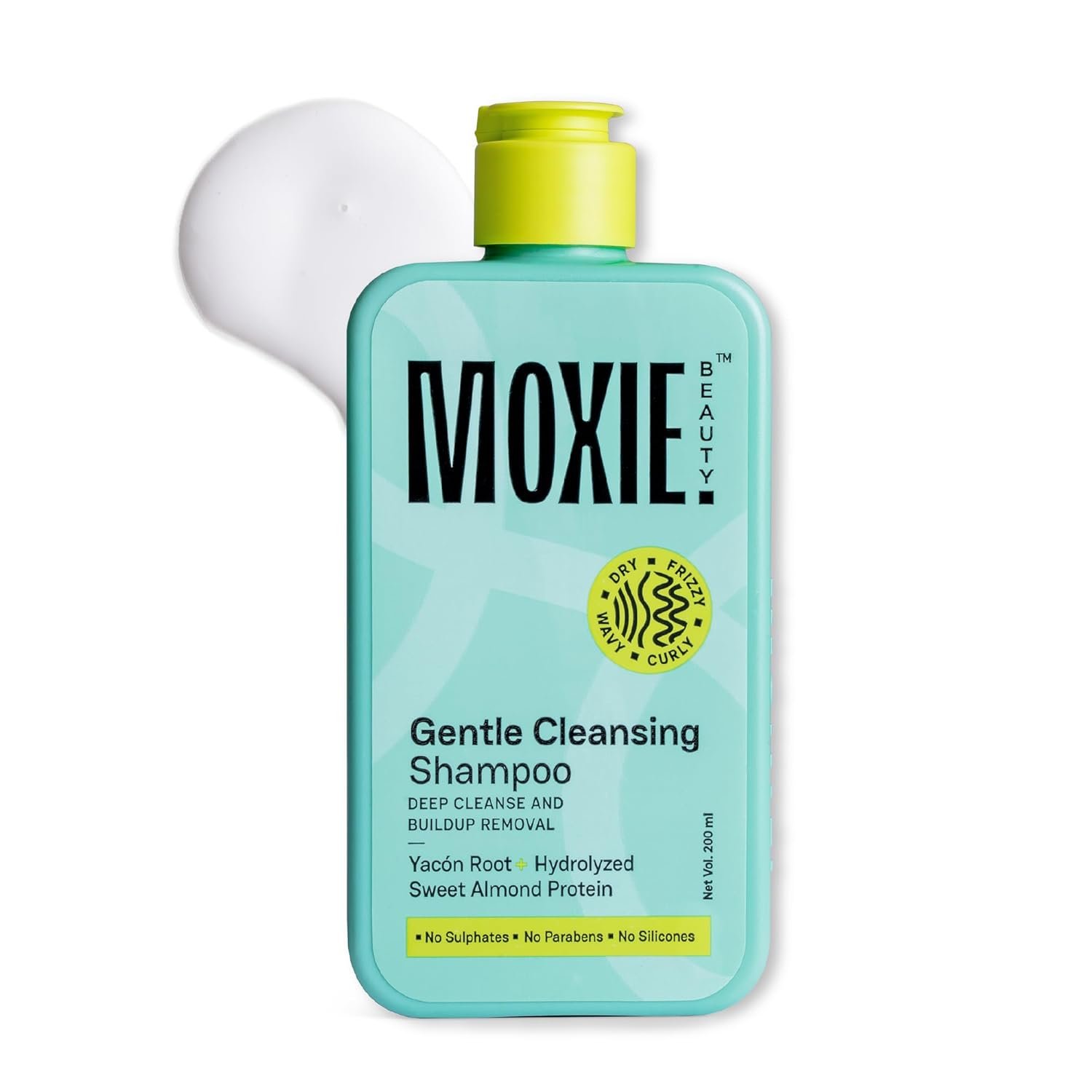 Moxie Beauty Gentle Cleansing Shampoo 200 ml Sulphate-Free Shampoo | Yacon Root & Sweet Almond Protein | Deep Cleansing, Hydration & Softer Hair